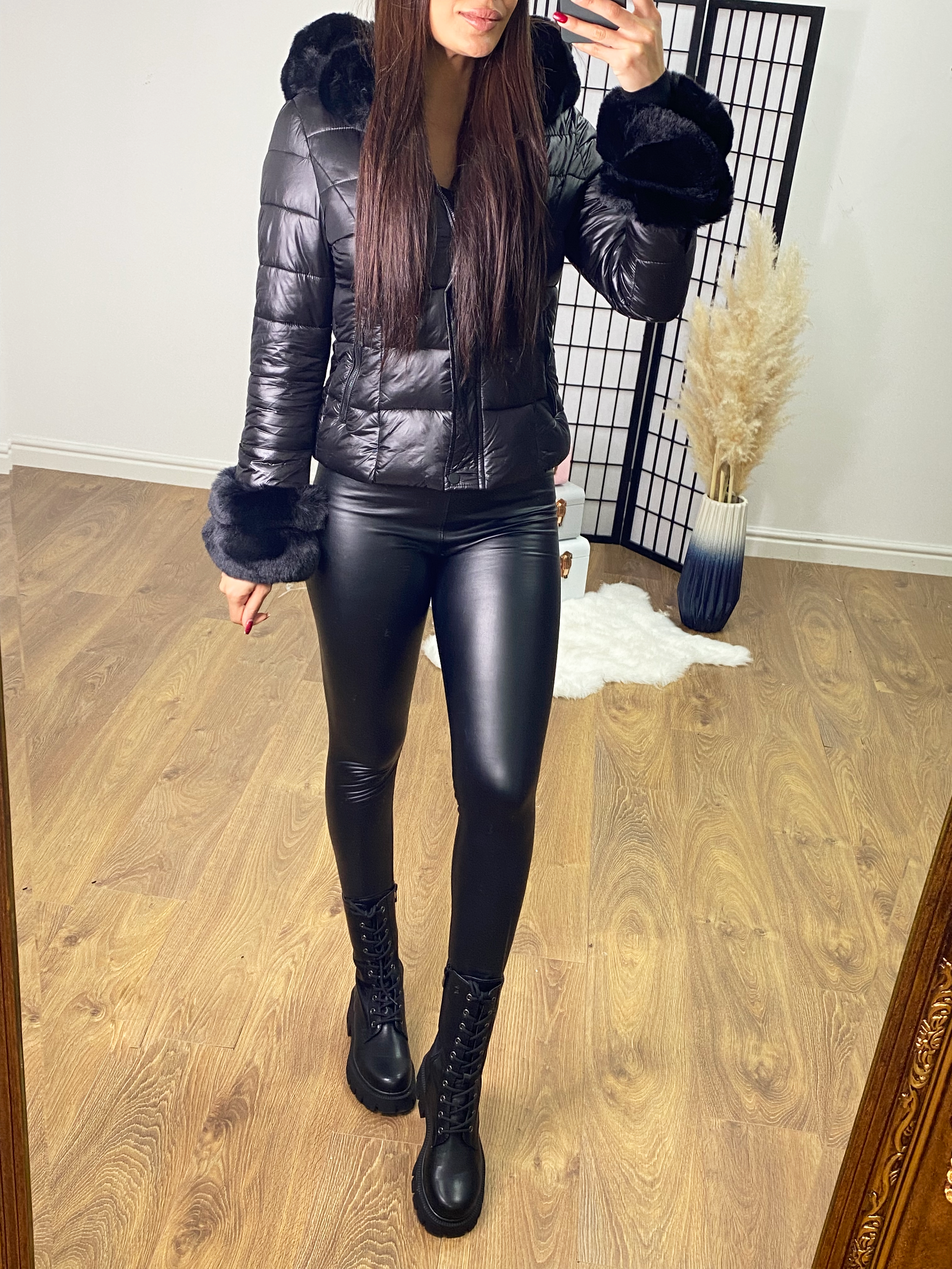 Dayana Faux Fur Hooded Short Padded Coat