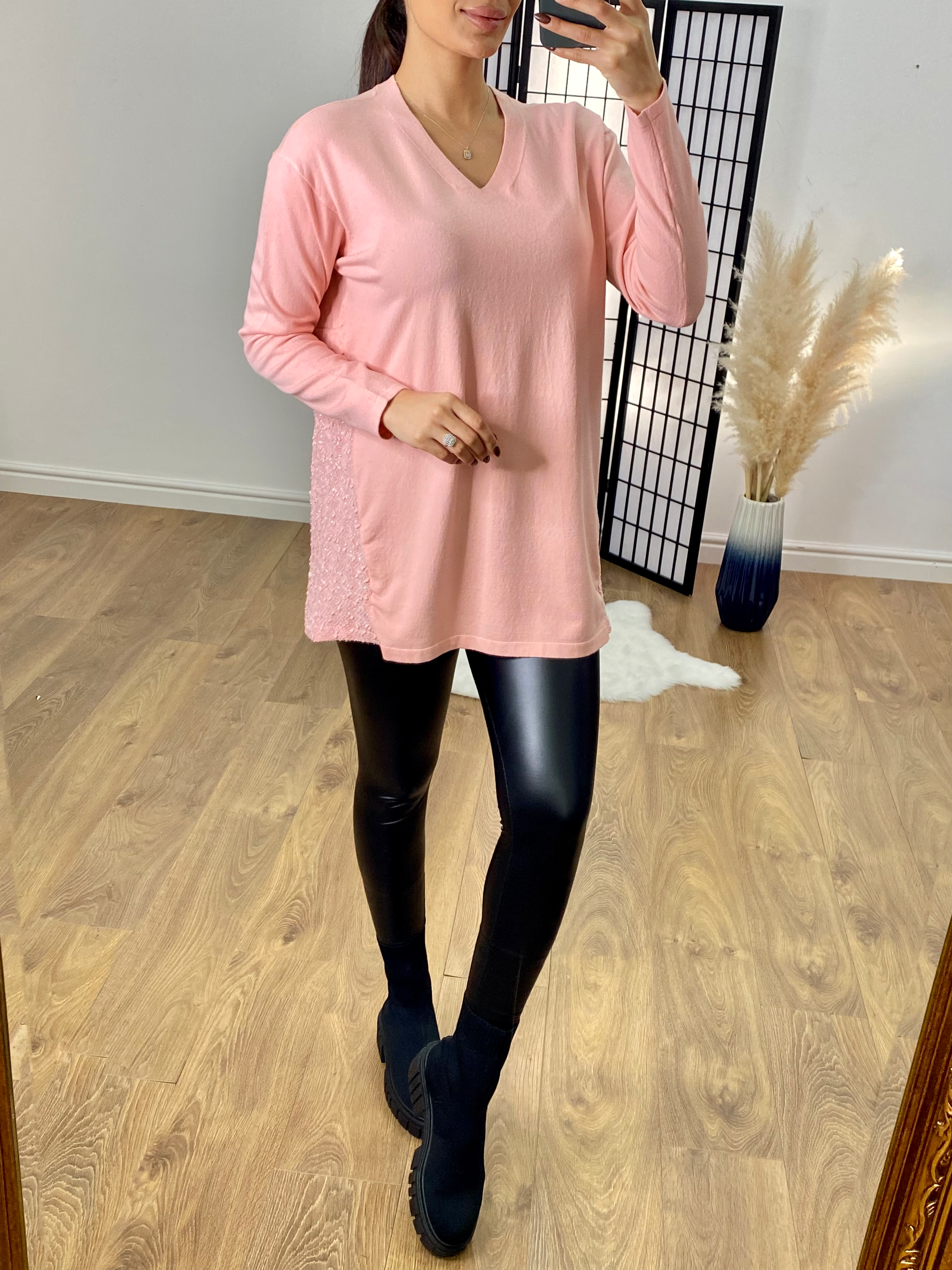 Elena Sequin Back Hem Knitted Jumper