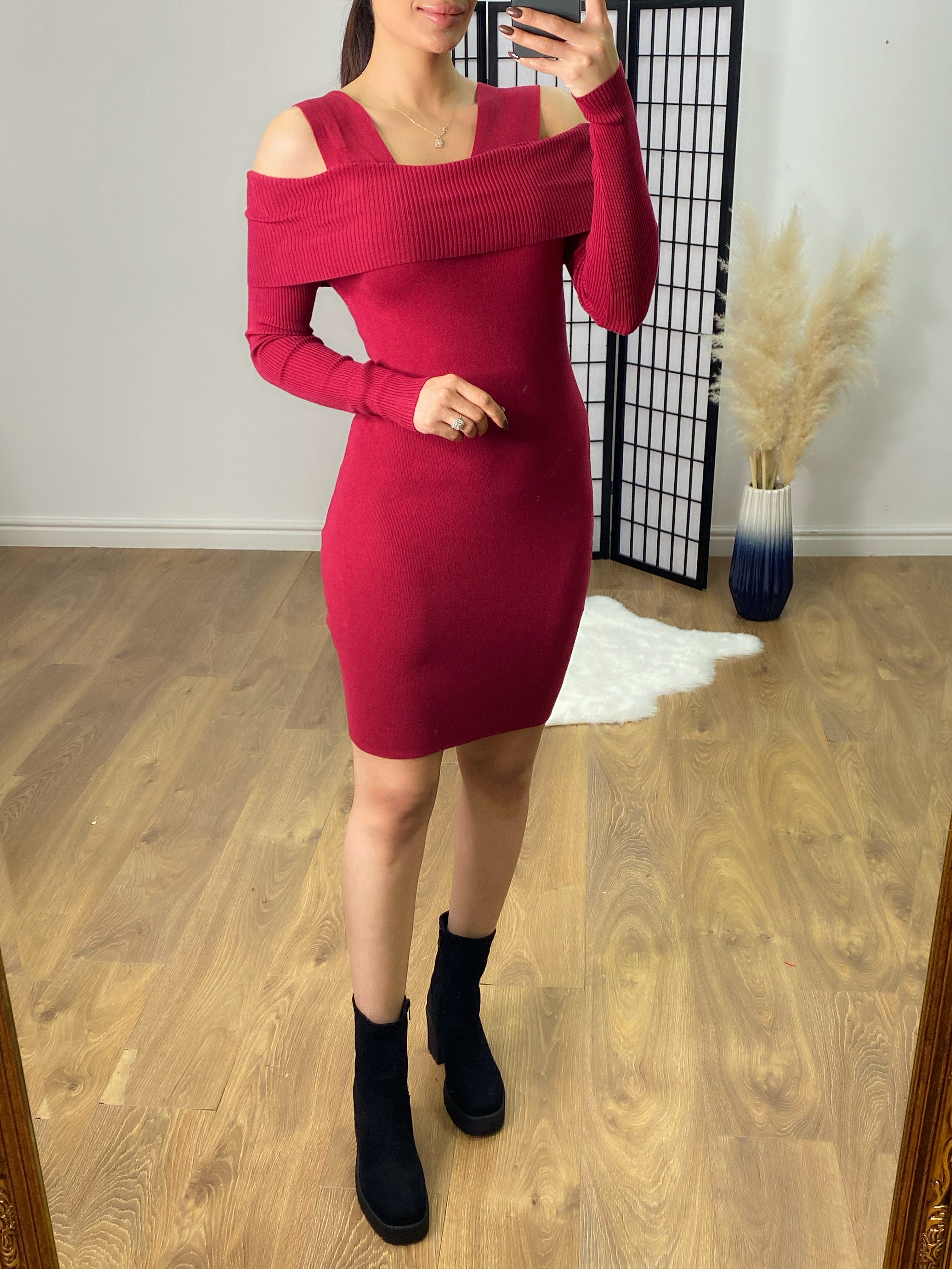 Peony Cold Shoulder Jumper Dress