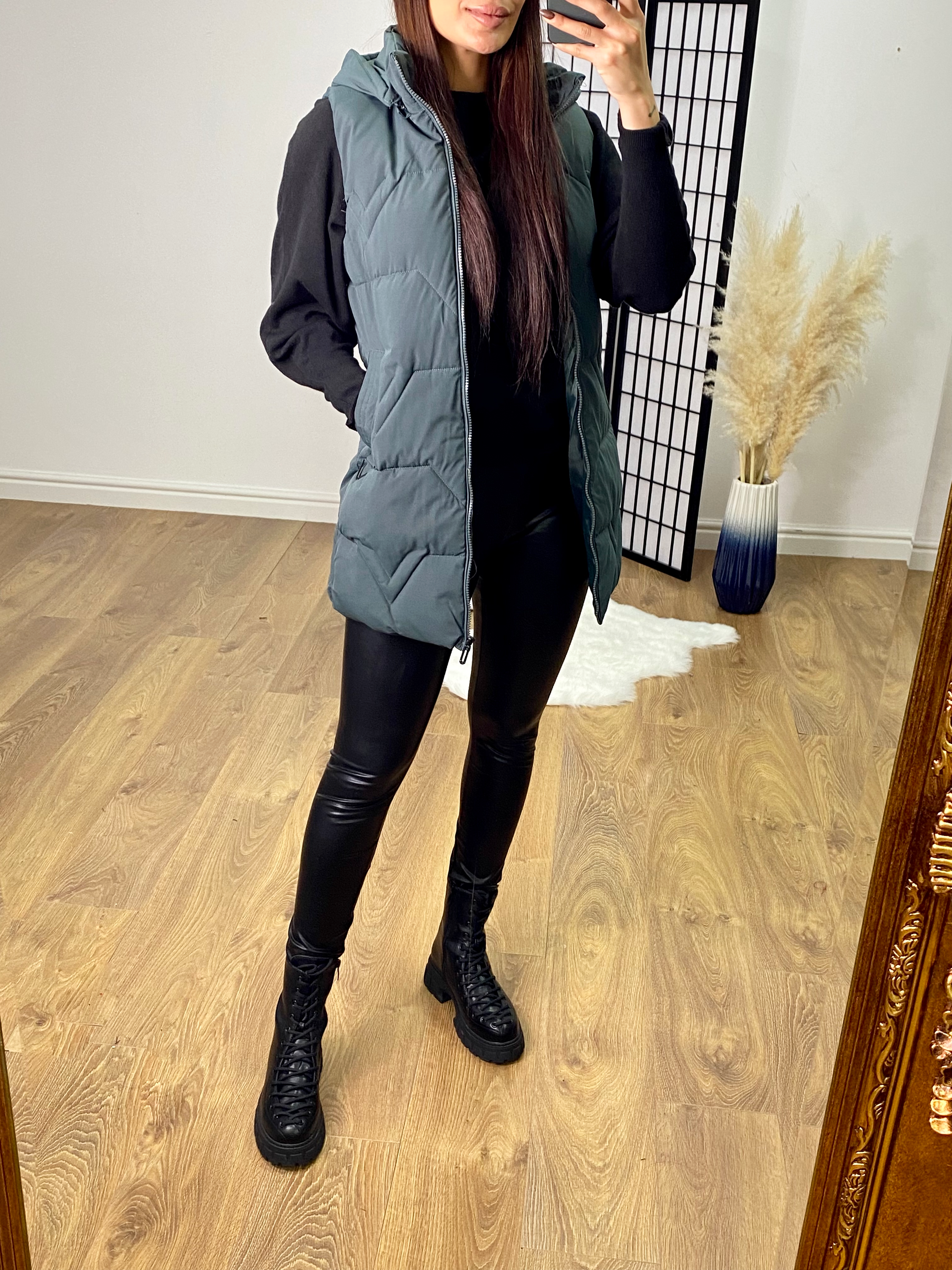 Silona Padded Teal Light Weight Hooded Gilet