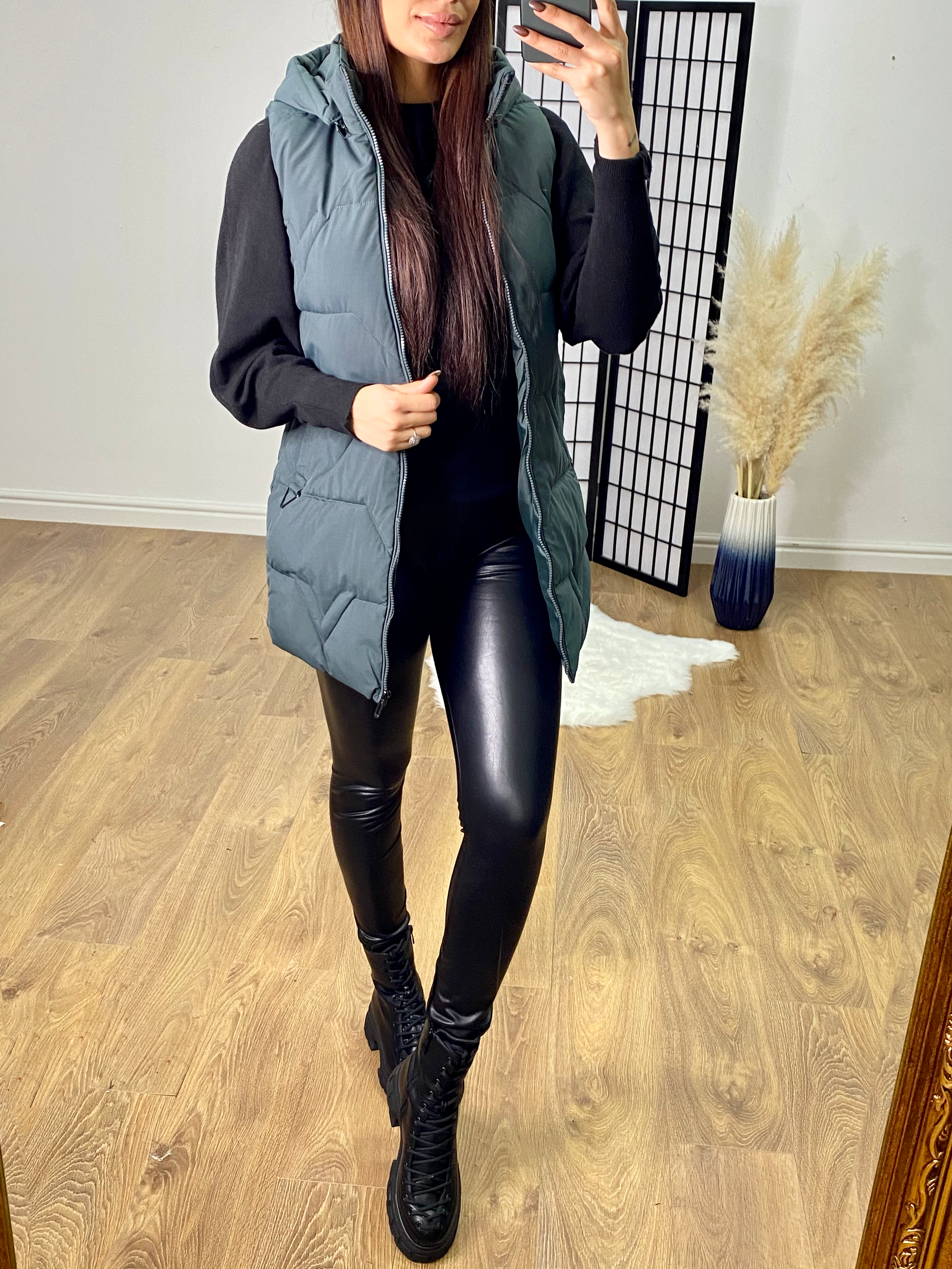 Silona Padded Teal Light Weight Hooded Gilet