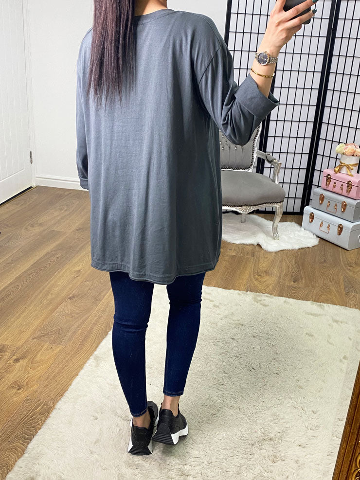 Yaxa Cheesecloth Panel Front Drawstring Sweatshirt