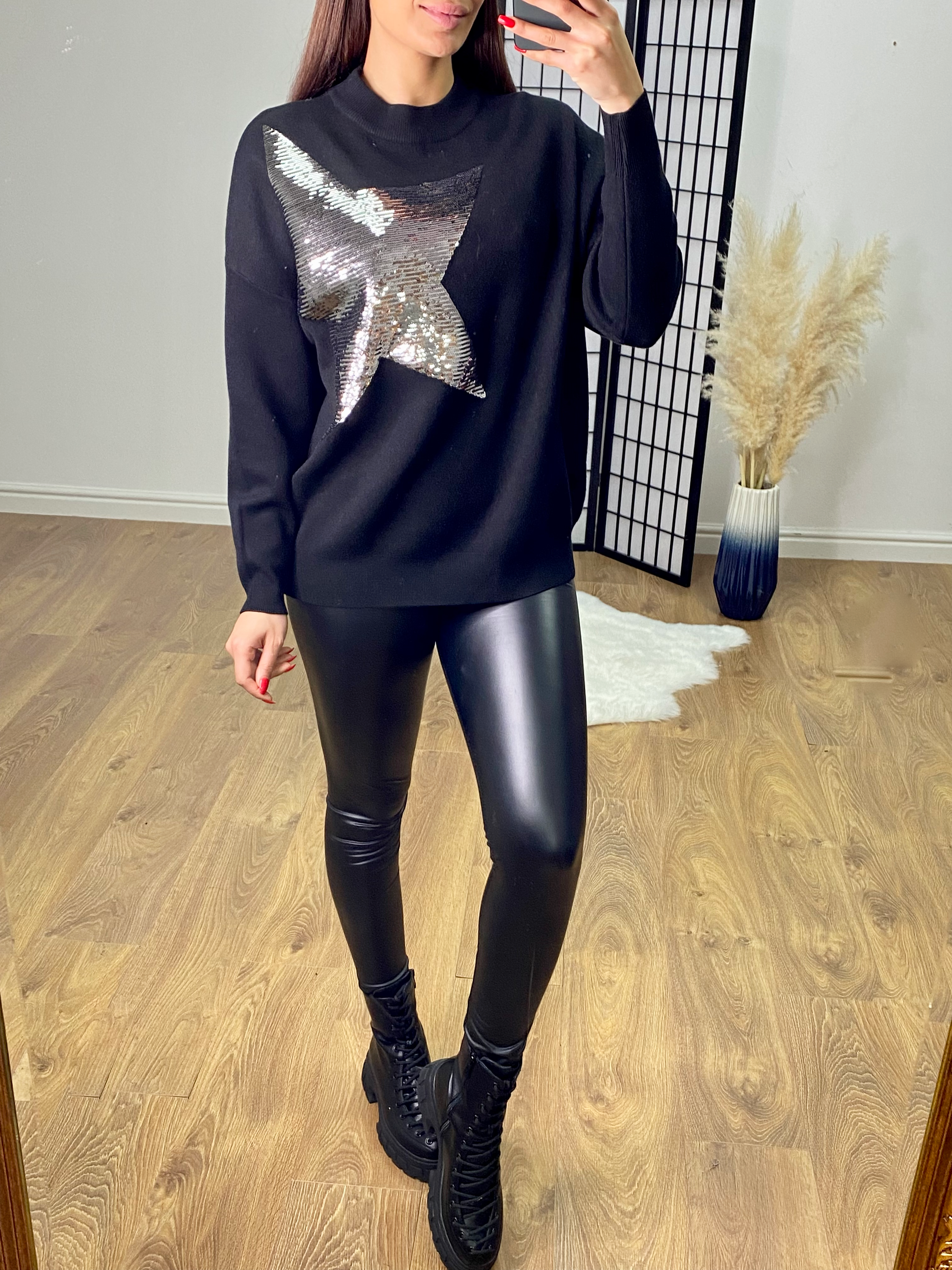 Bennie Sequin Star Detailed Soft Knit Jumper