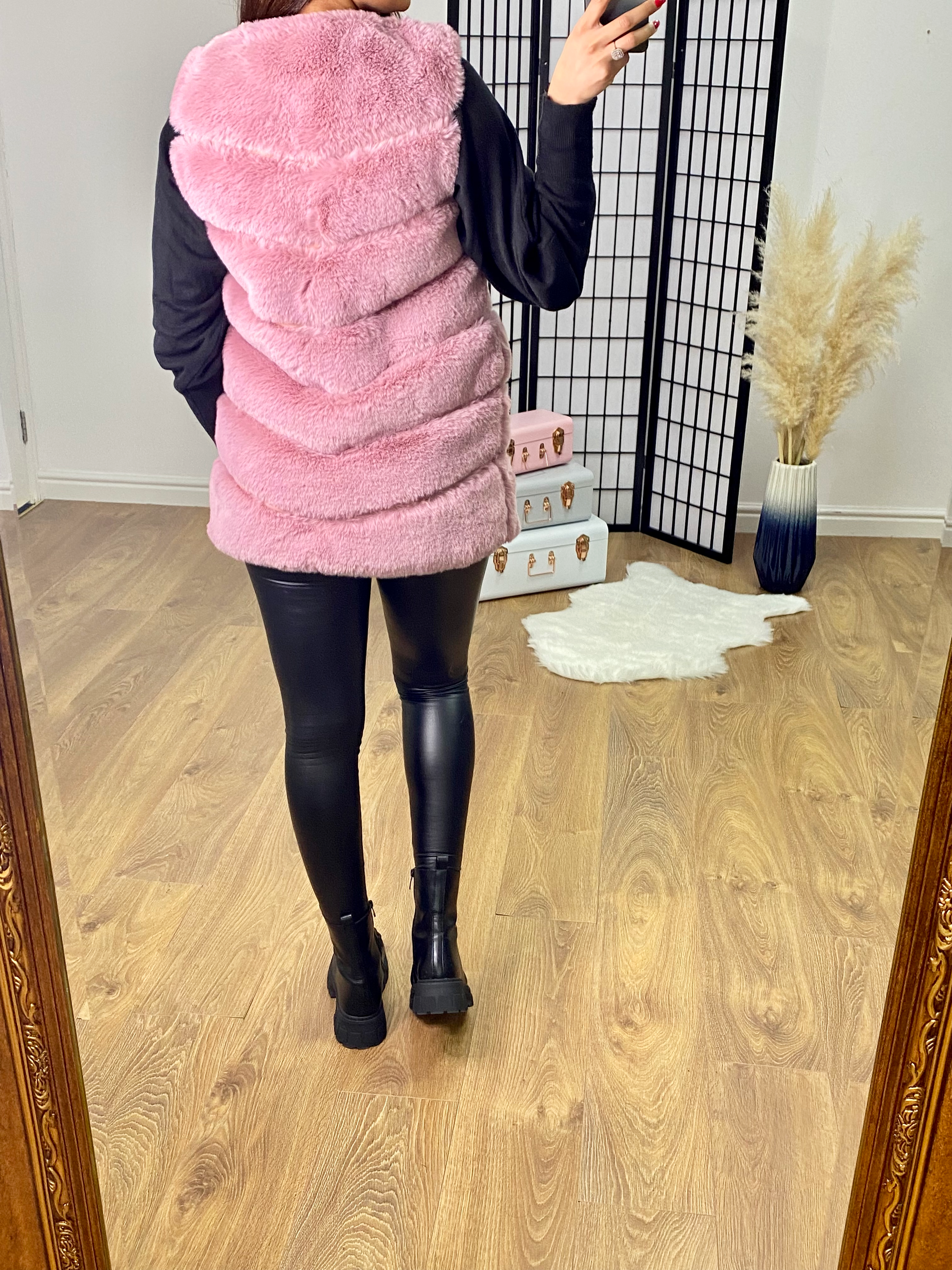 Gracie Pink Luxury Faux Fur Gilet