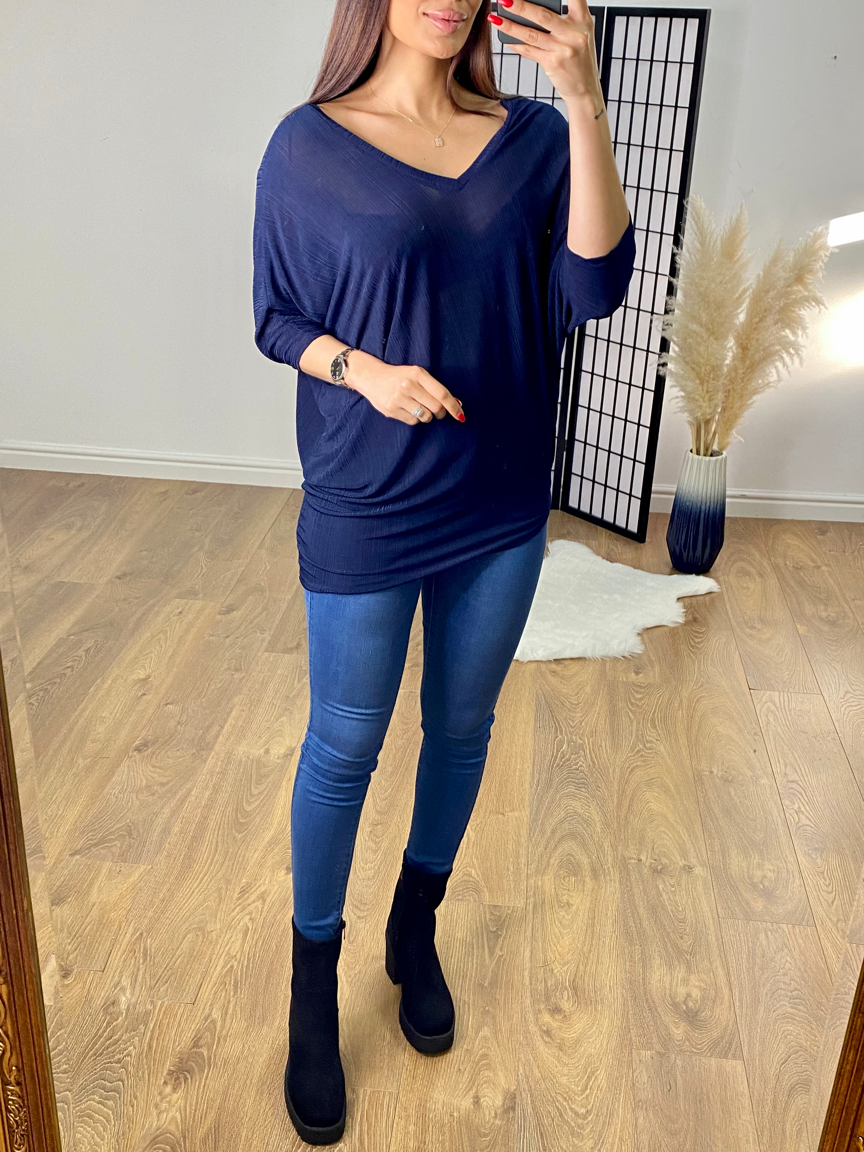April Ribbed Asymmetric Hem Top