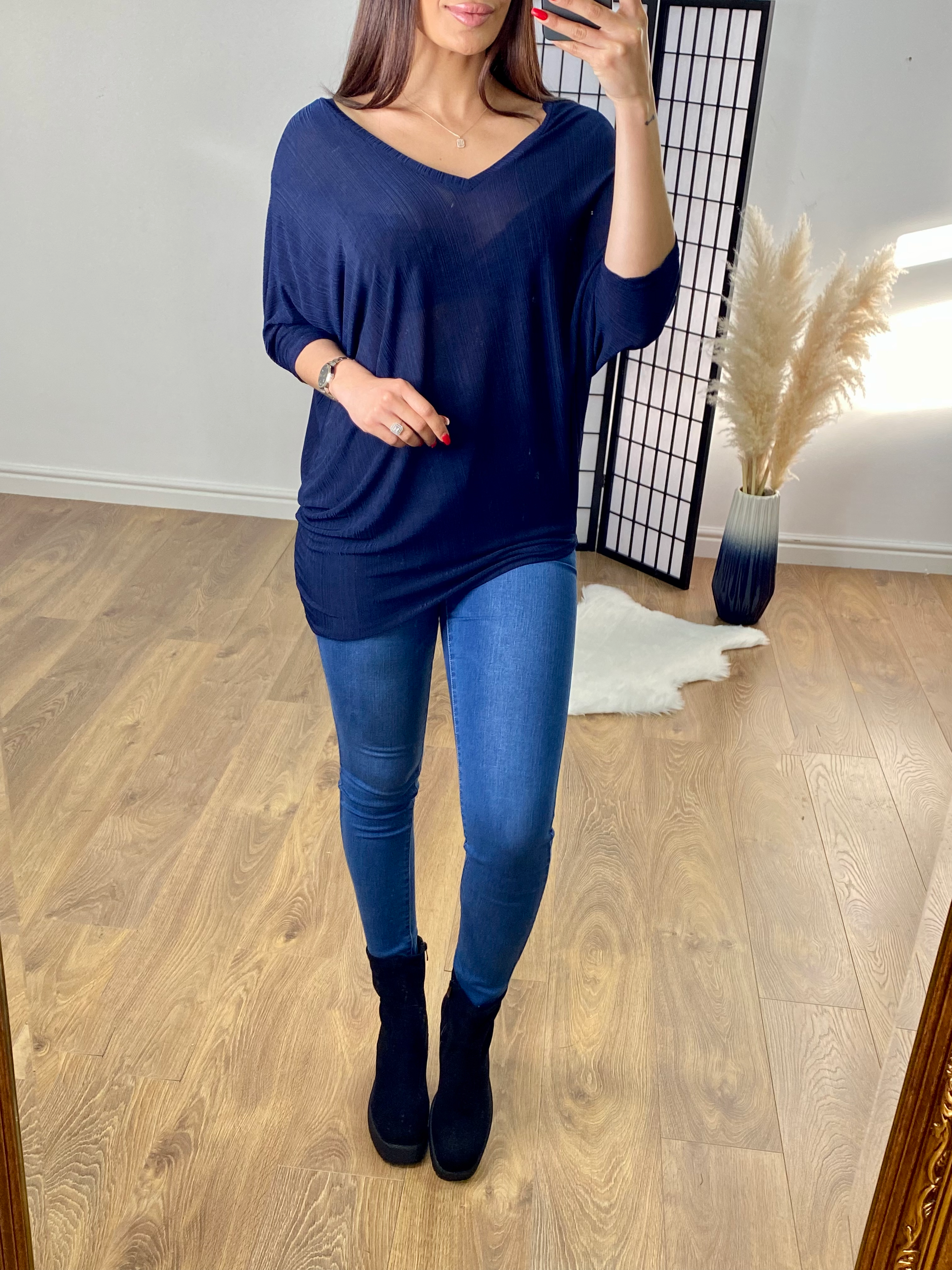 April Ribbed Asymmetric Hem Top