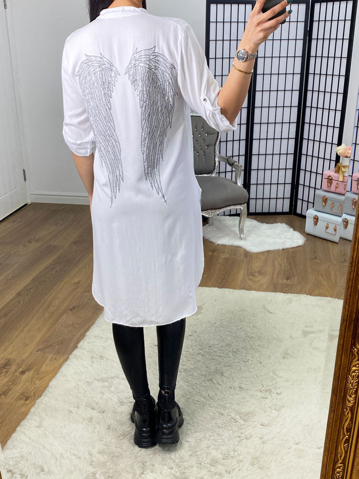 Charter Diamante Angel Wing Back Tunic