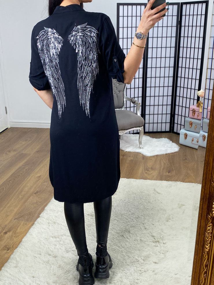 Charter Diamante Angel Wing Back Tunic