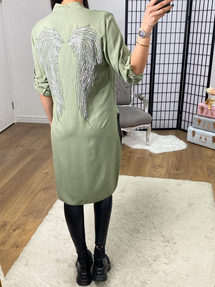 Charter Diamante Angel Wing Back Tunic