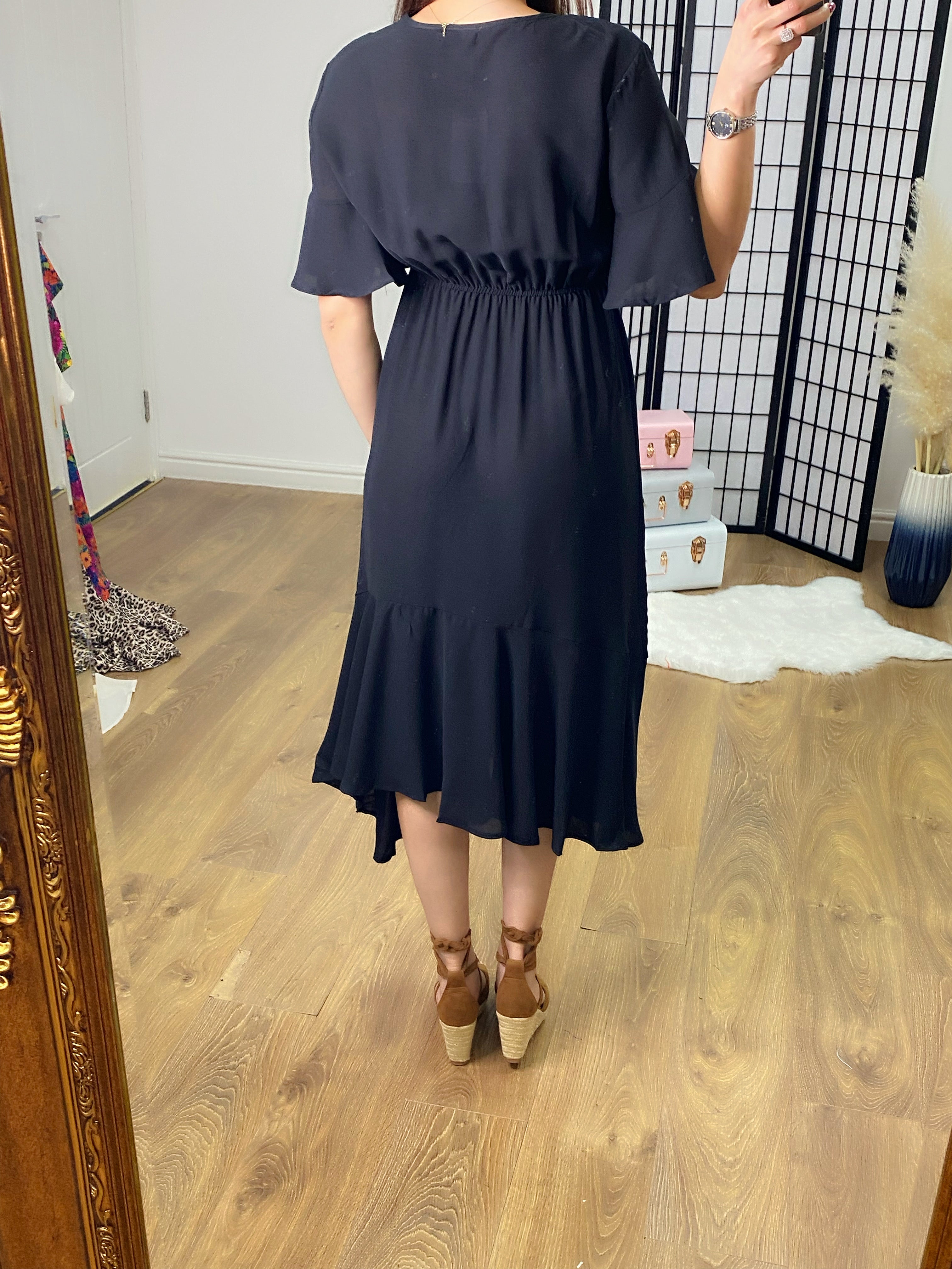 Alley Ruffle Dip Hem Dress