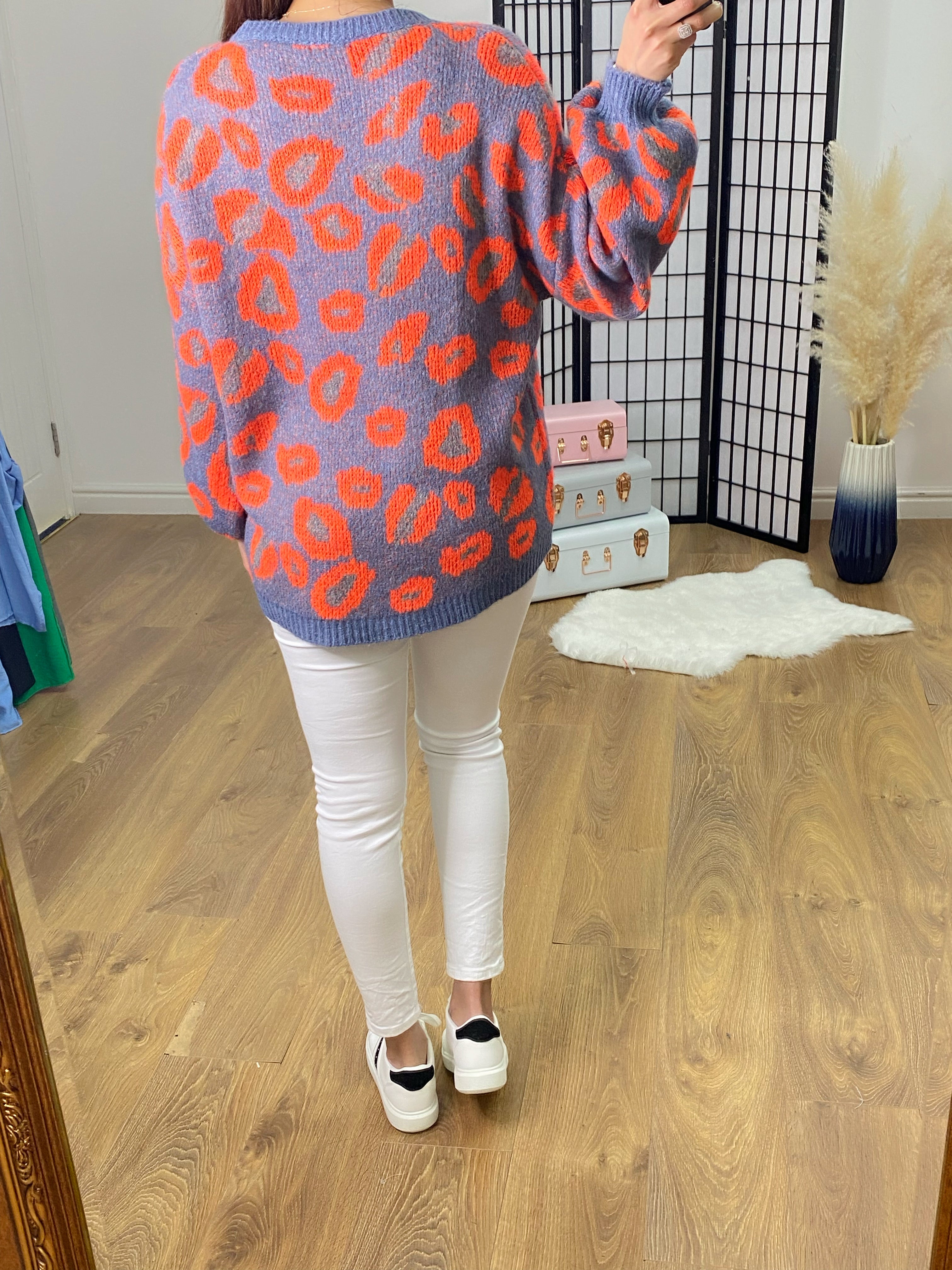 Aries Leopard Print Loose Fit Jumper