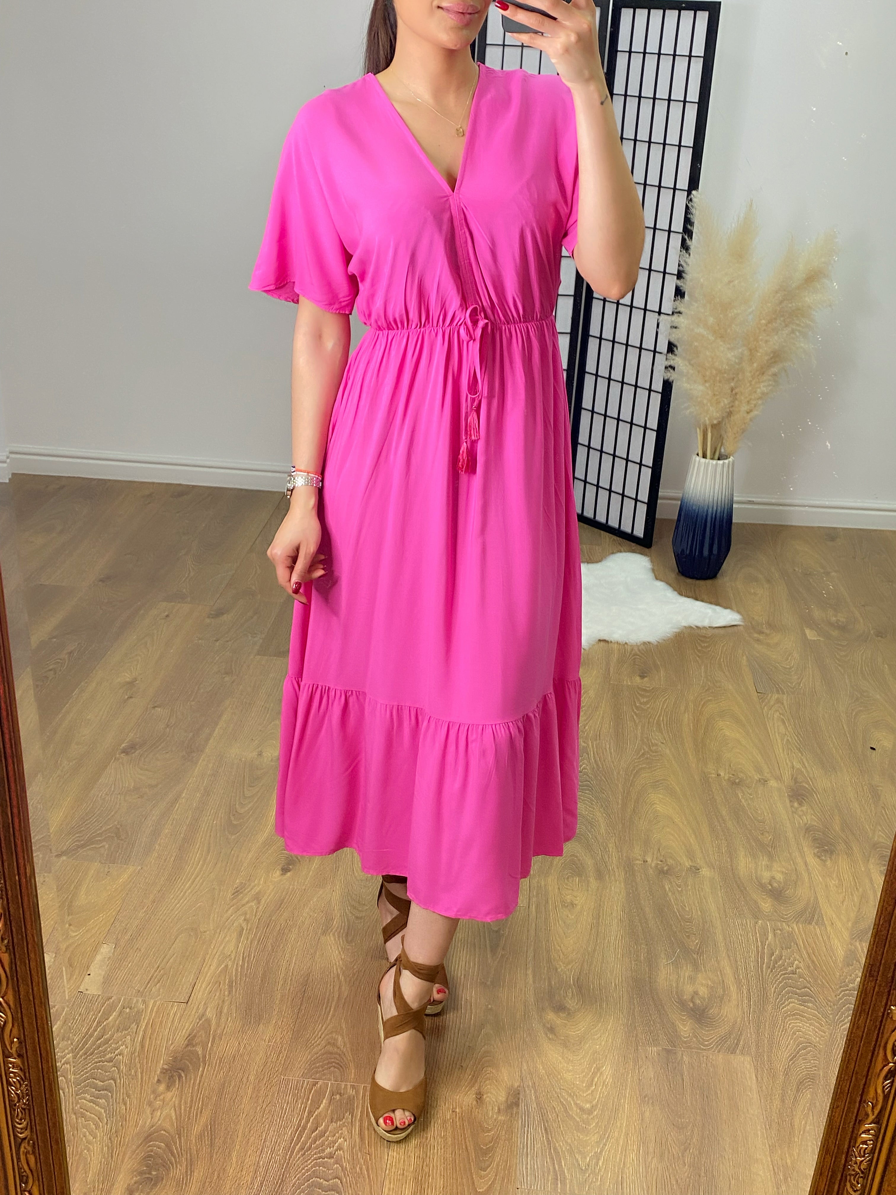 Gosling Tie Back Angel Sleeve Maxi Dress