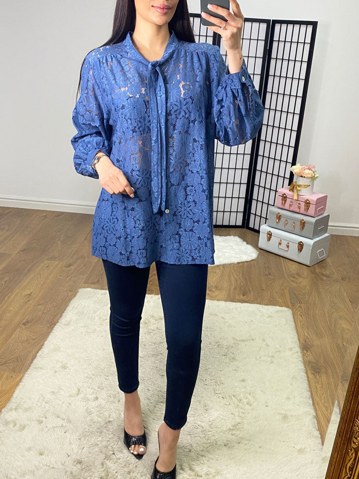 Denison Lace Pussybow Blouse