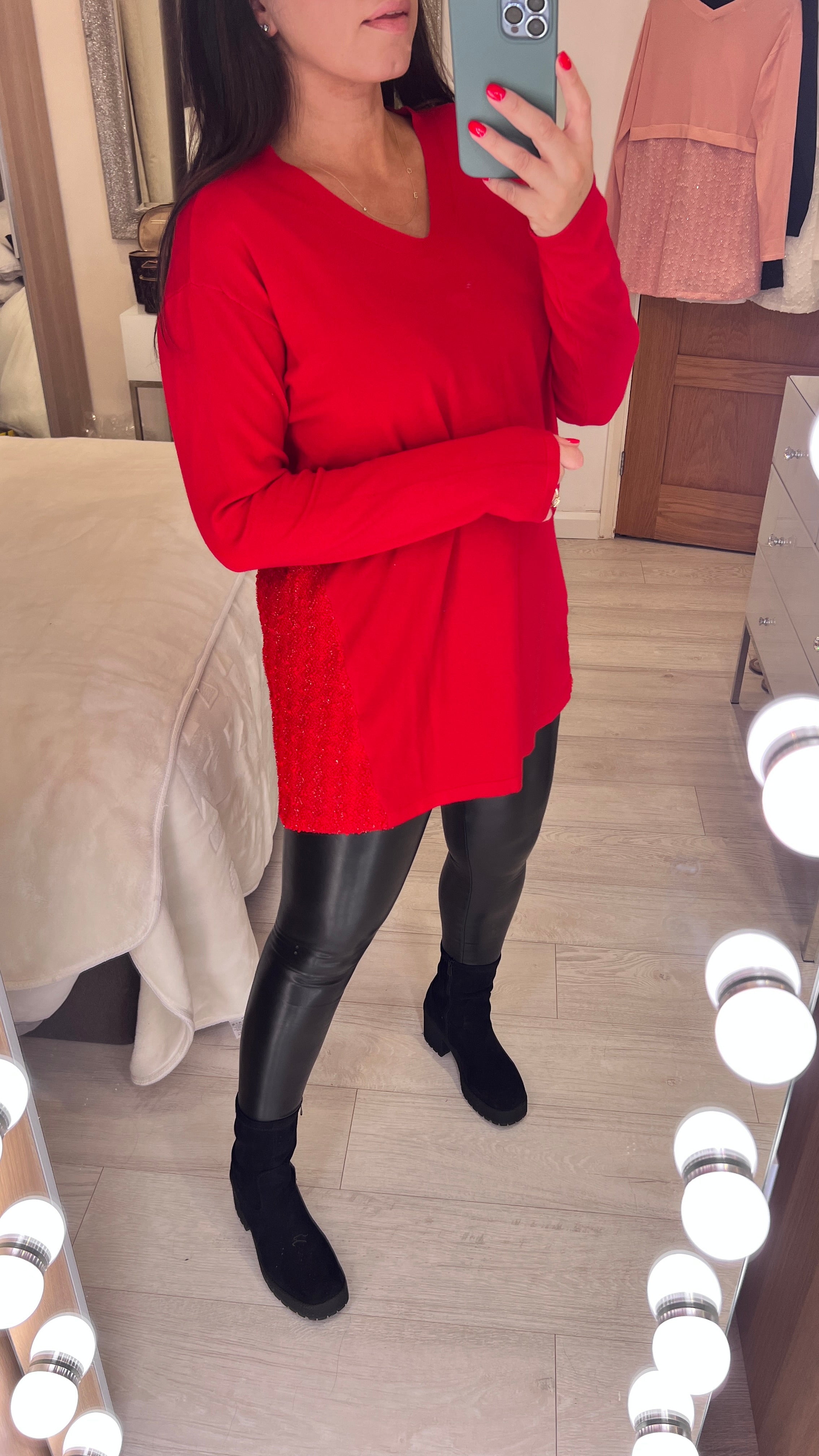 Elena Sequin Back Hem Knitted Jumper