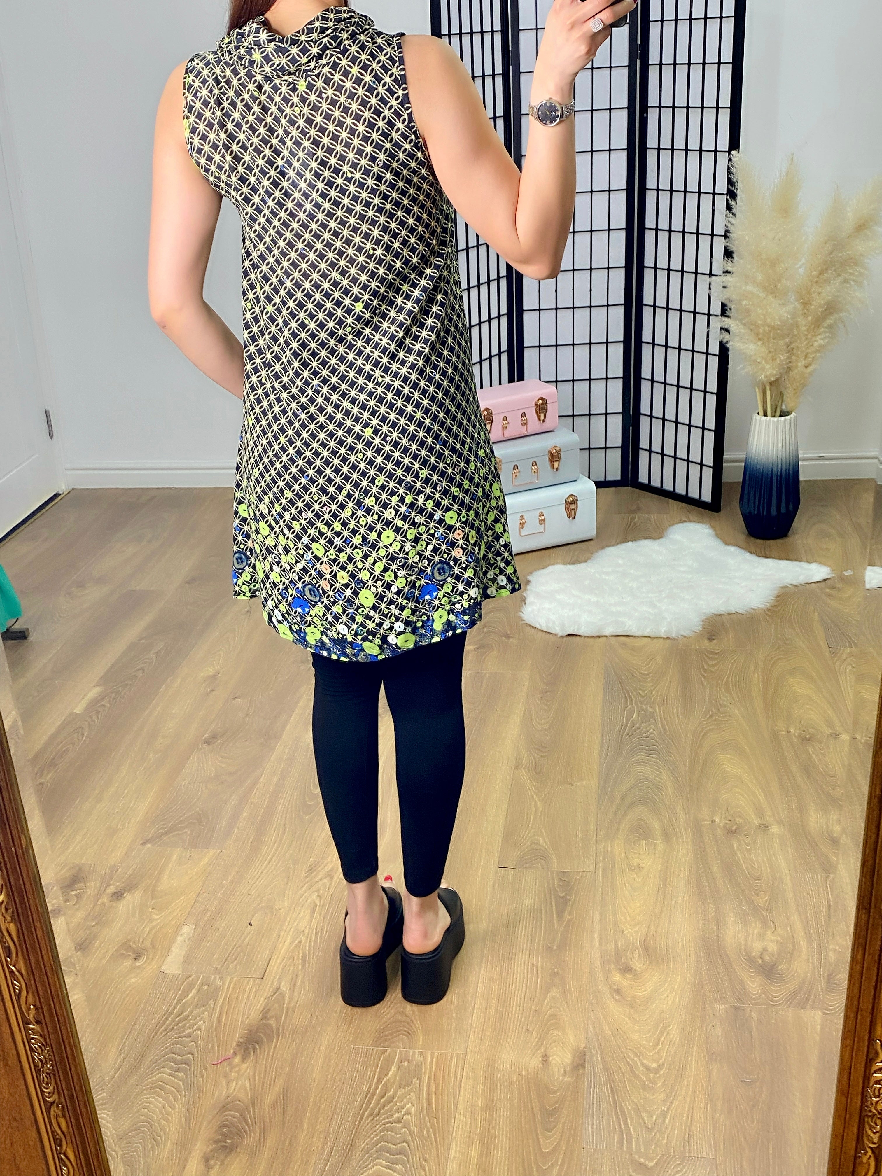 Zaylee Ring Button Cowl Neck Dress