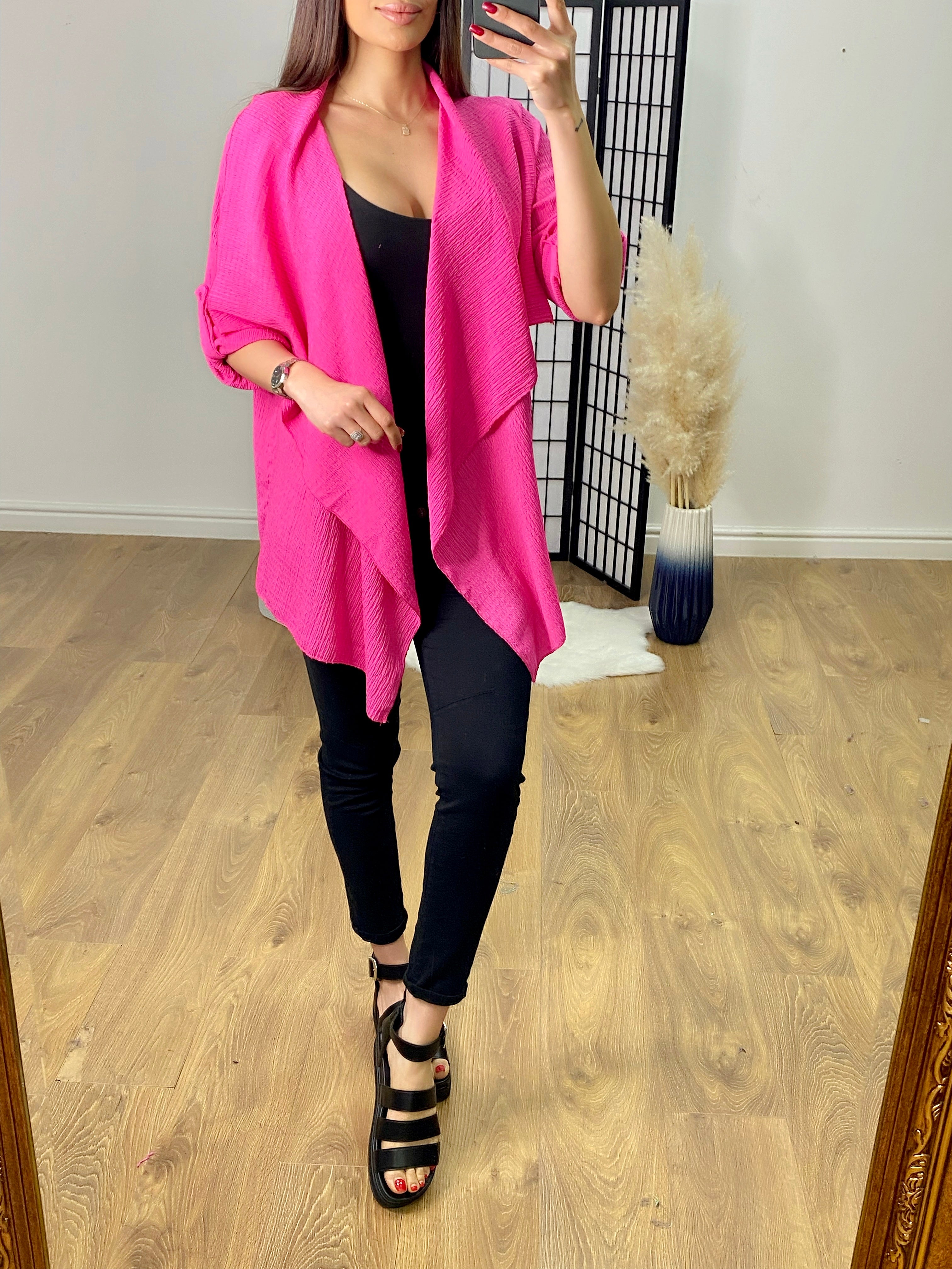 Davey Crepe Waterfall Cardigan