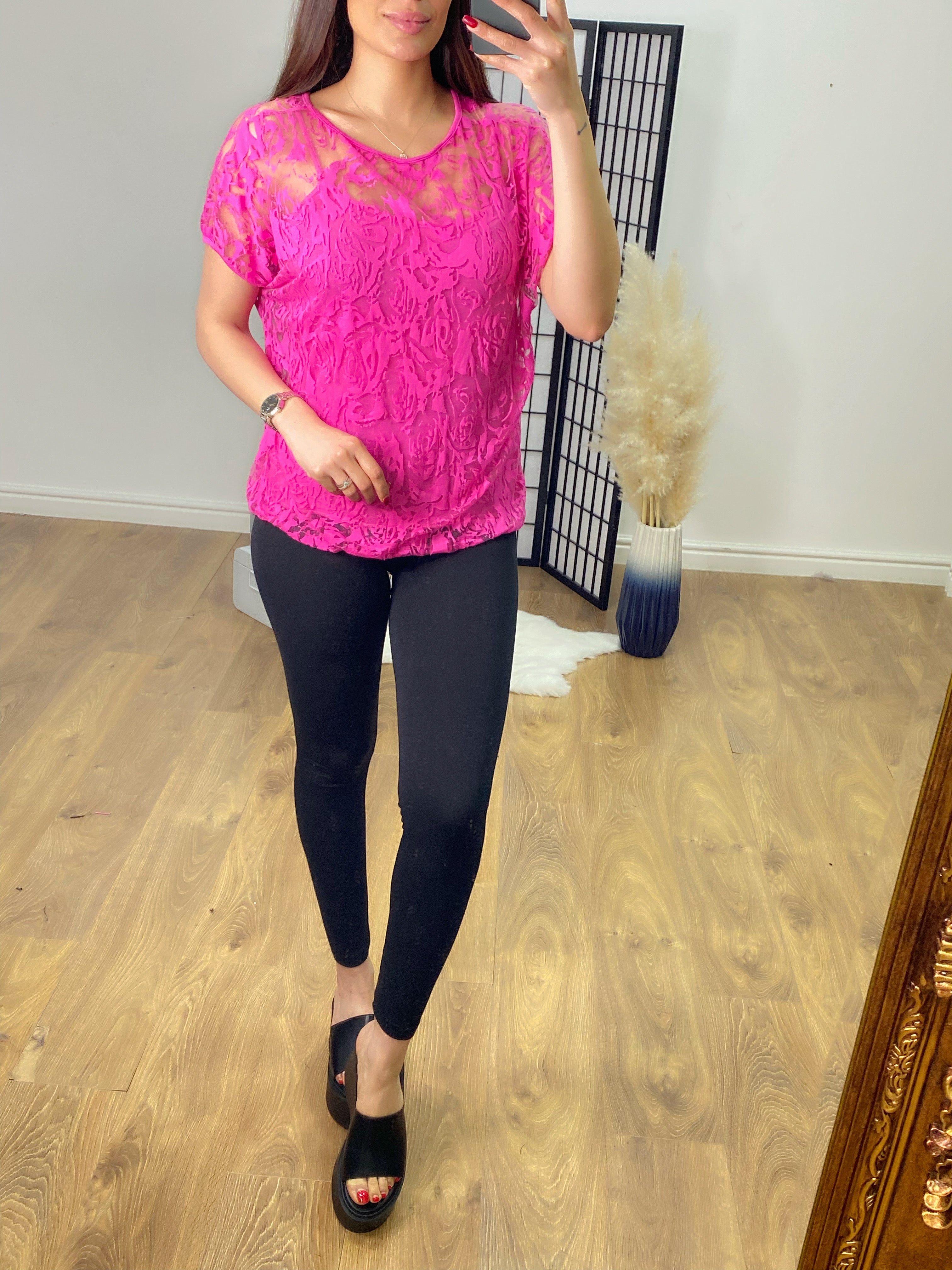 Sonda Double Layer Velvet Textured Top