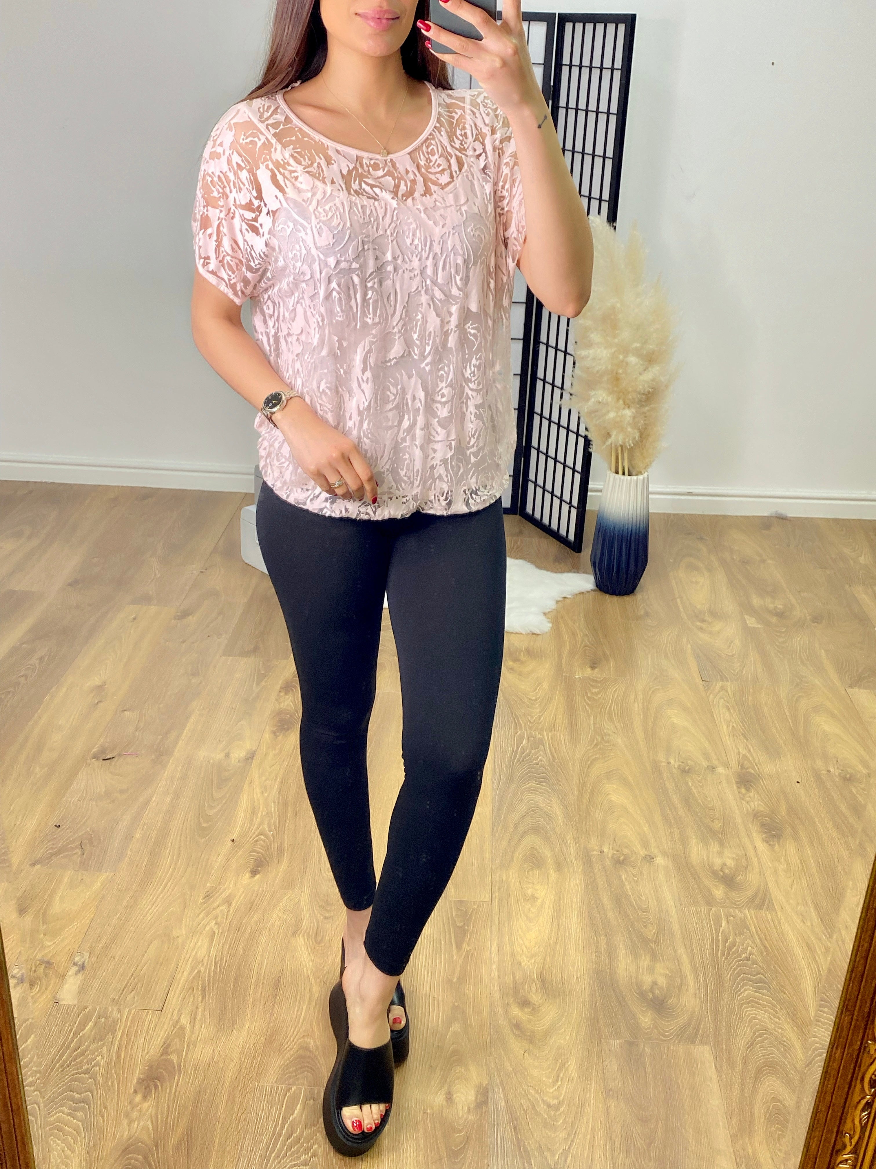 Sonda Double Layer Velvet Textured Top