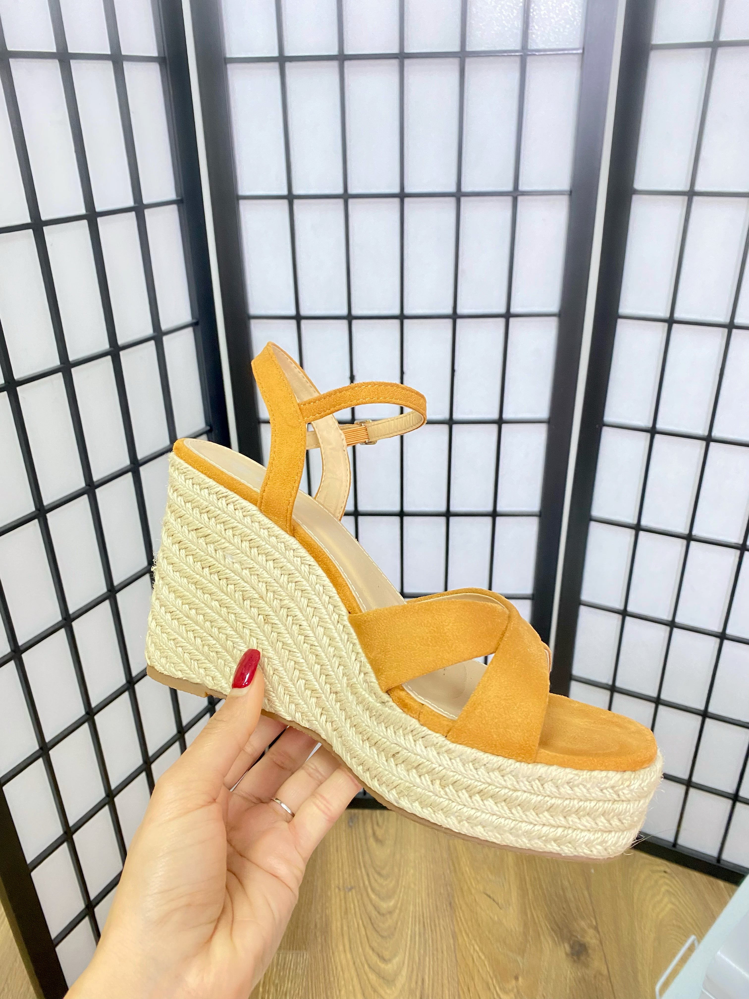 Ruiz Velvet Strap Wedge Sandal