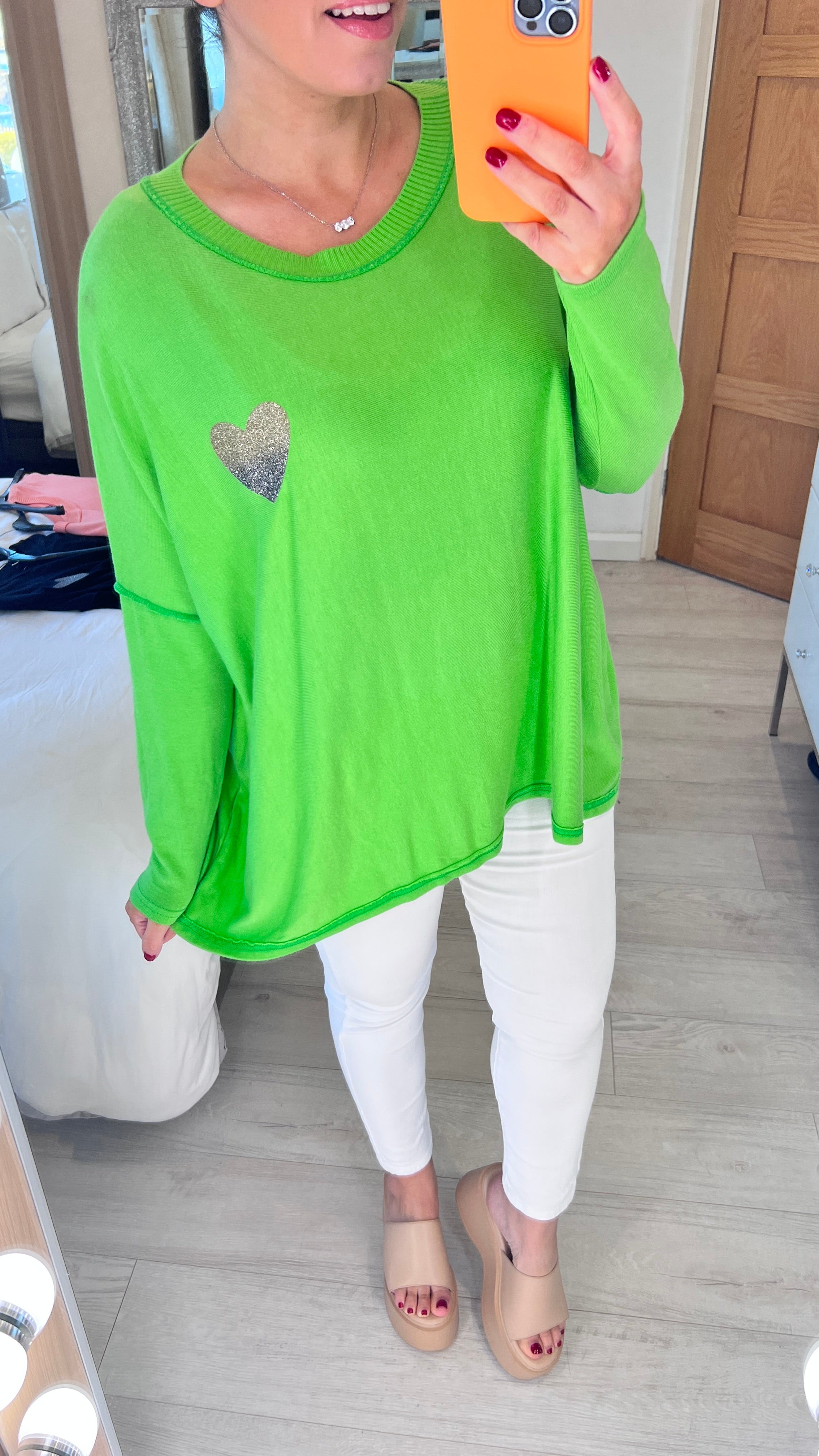 Georgia Super Soft Heart Detailed Thin Knit Jumper