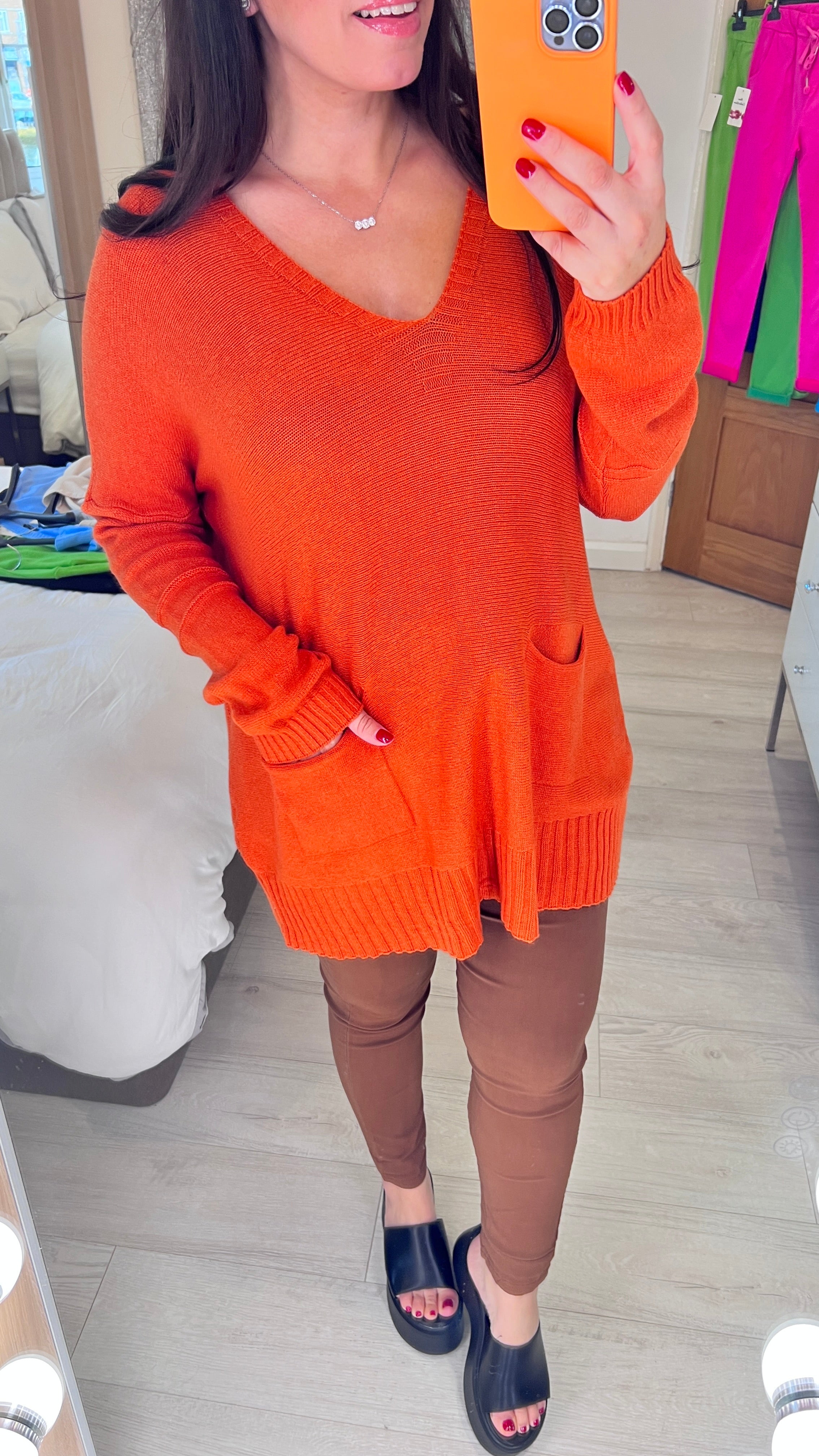 Rosemary V Neck Pocket Front Jumper