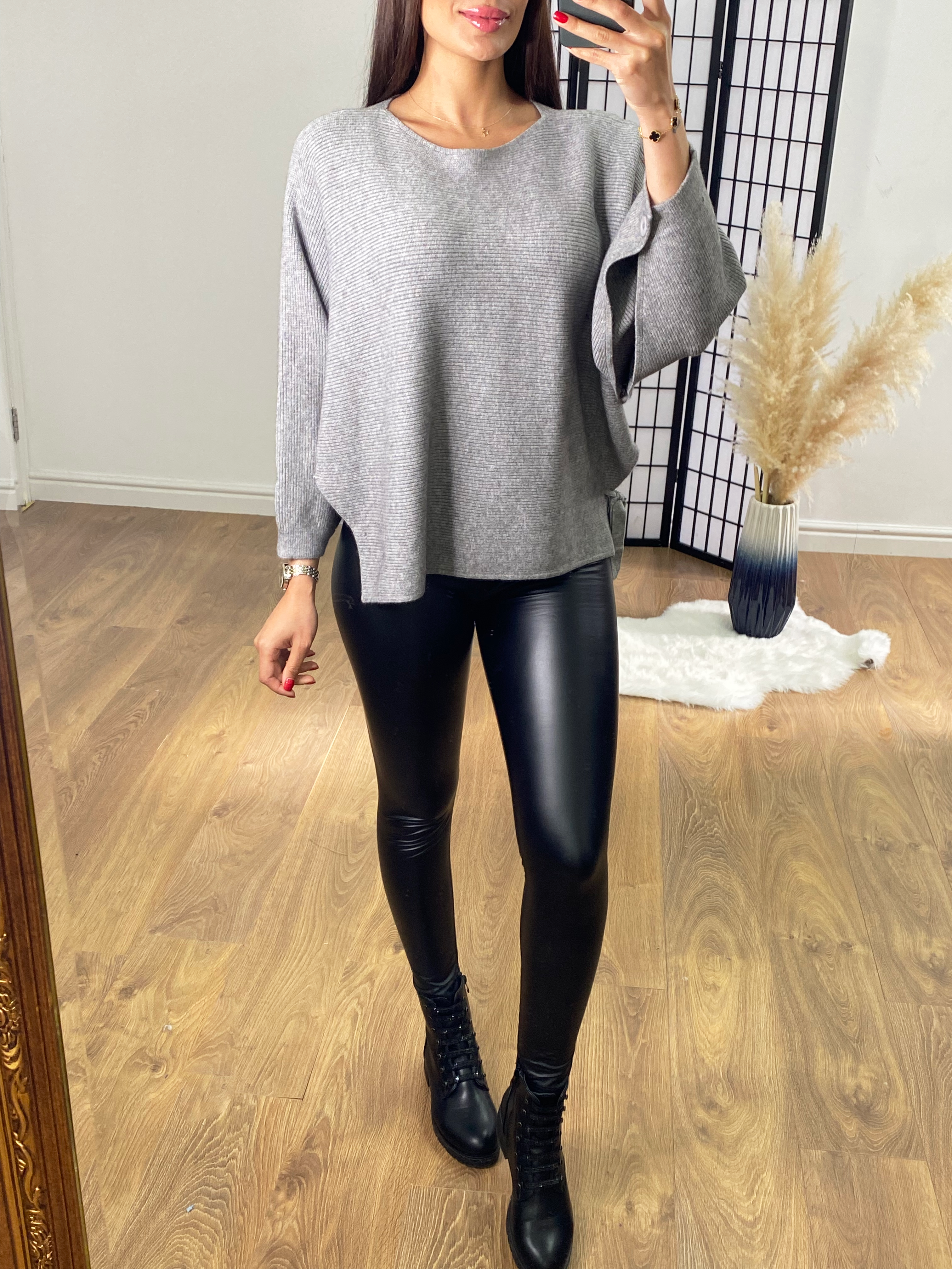 Kirby Ribbed Batwing Tie Side Jumper