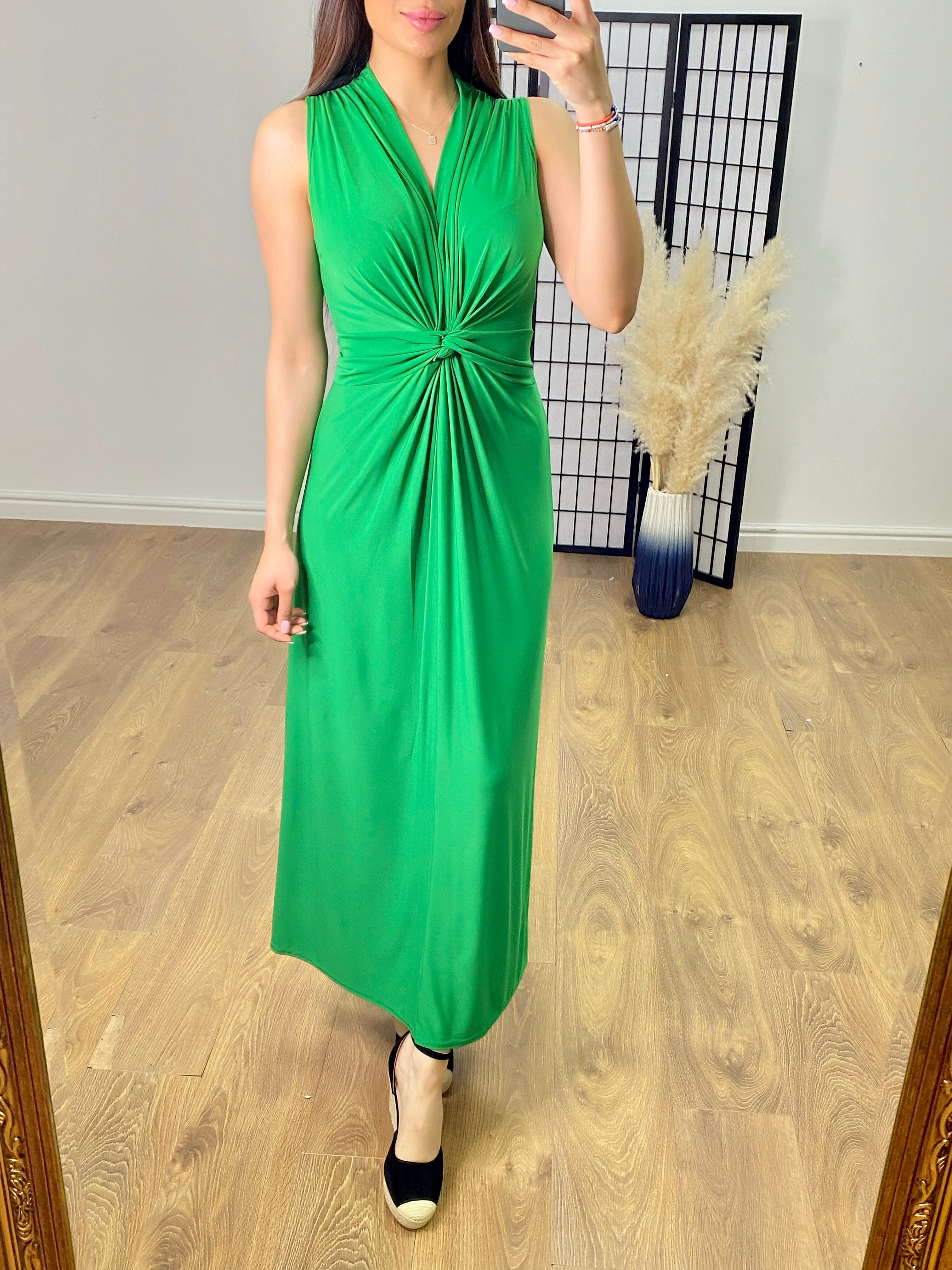 Meggy Plain Twist Knot Super Stretch Maxi Dress