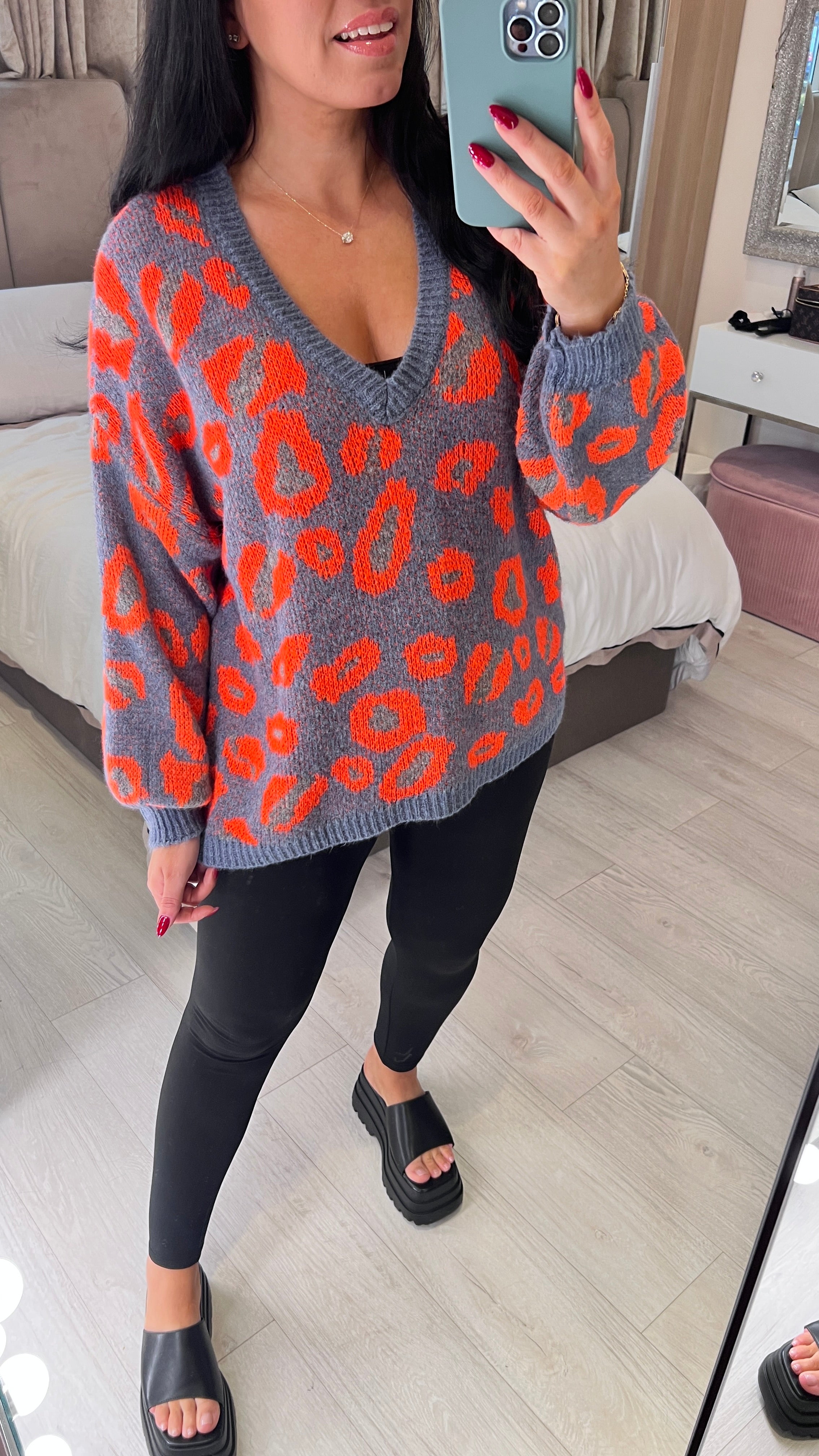 Aries Leopard Print Loose Fit Jumper