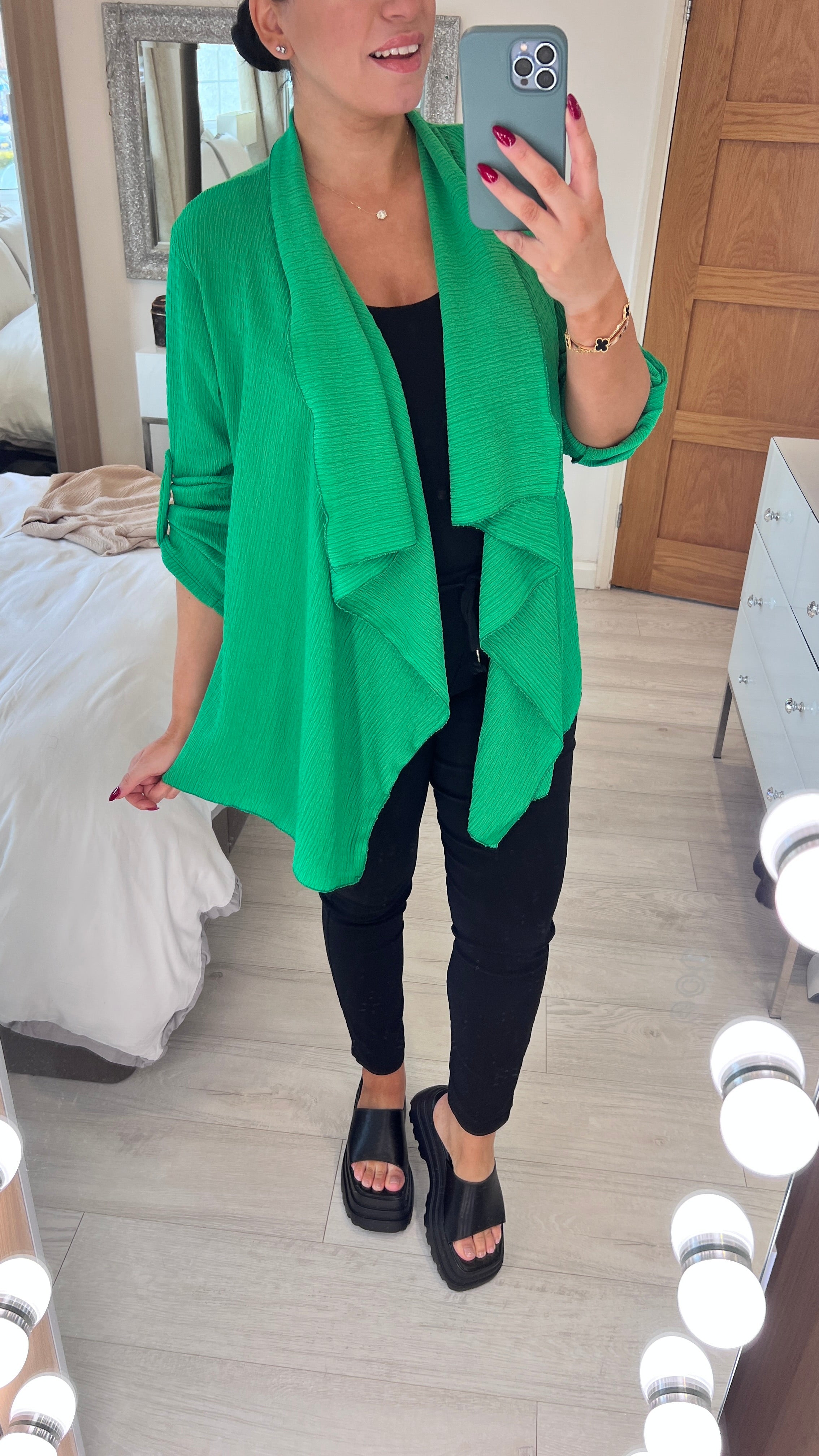 Davey Crepe Waterfall Cardigan