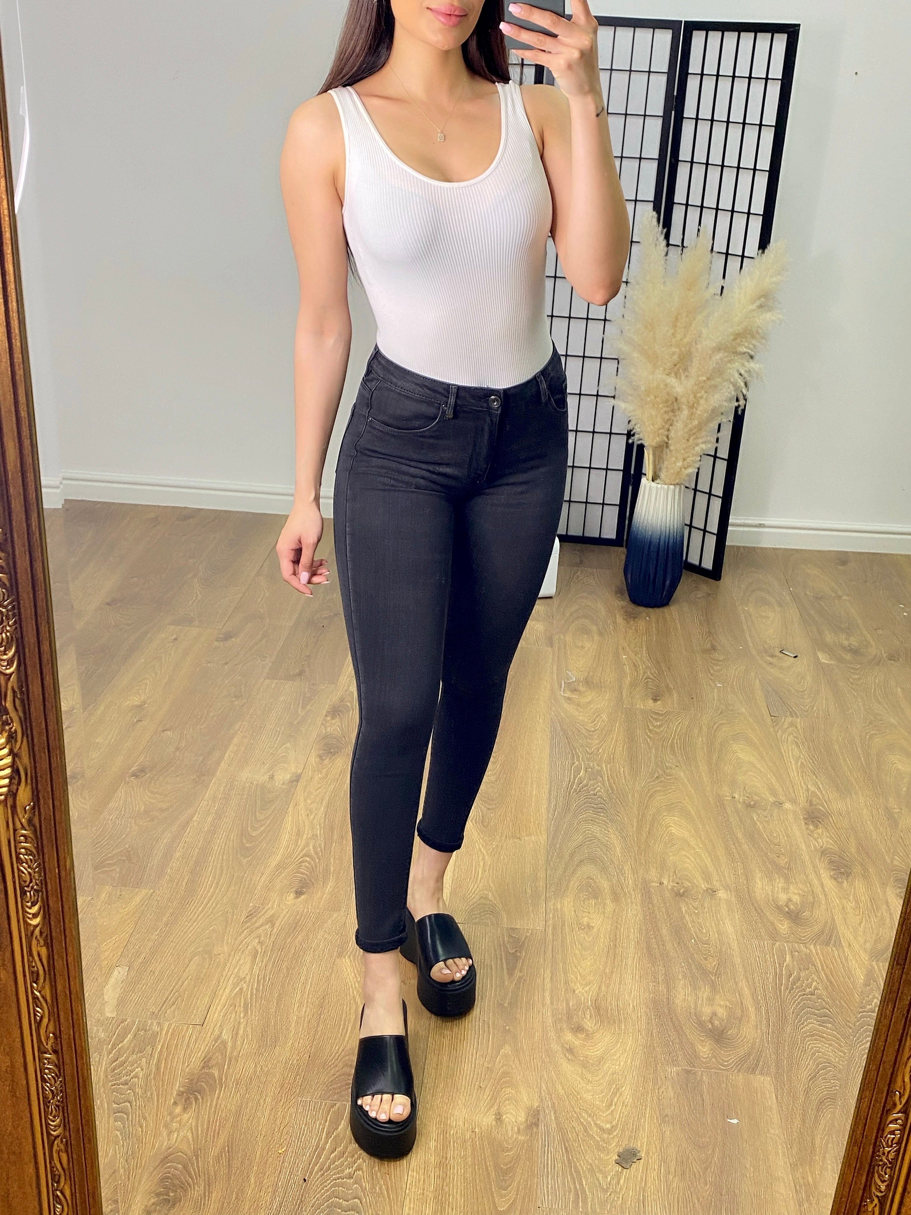 Blain Washed Denim Black Super Stretch Jeans