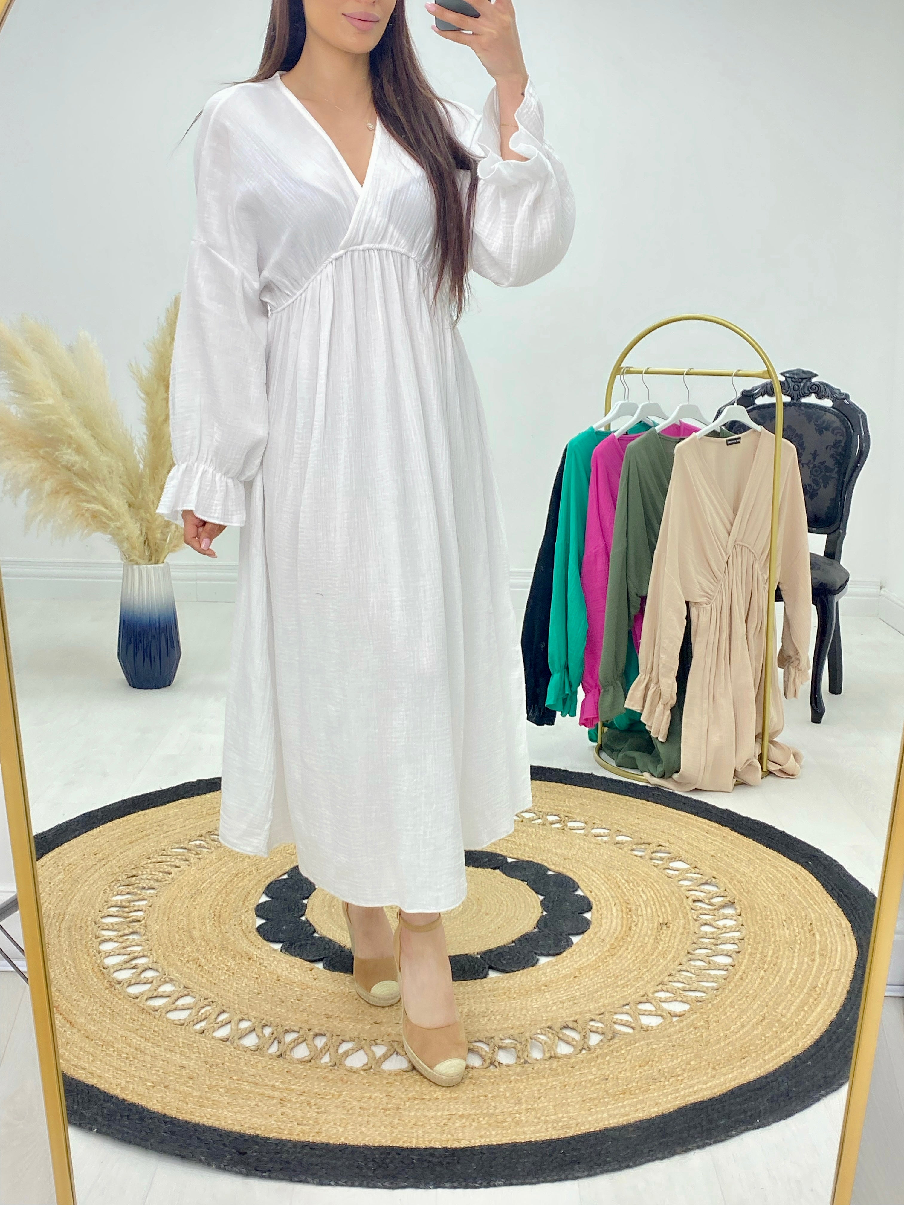 Vincenzo Angel Sleeve Cheesecloth Dress