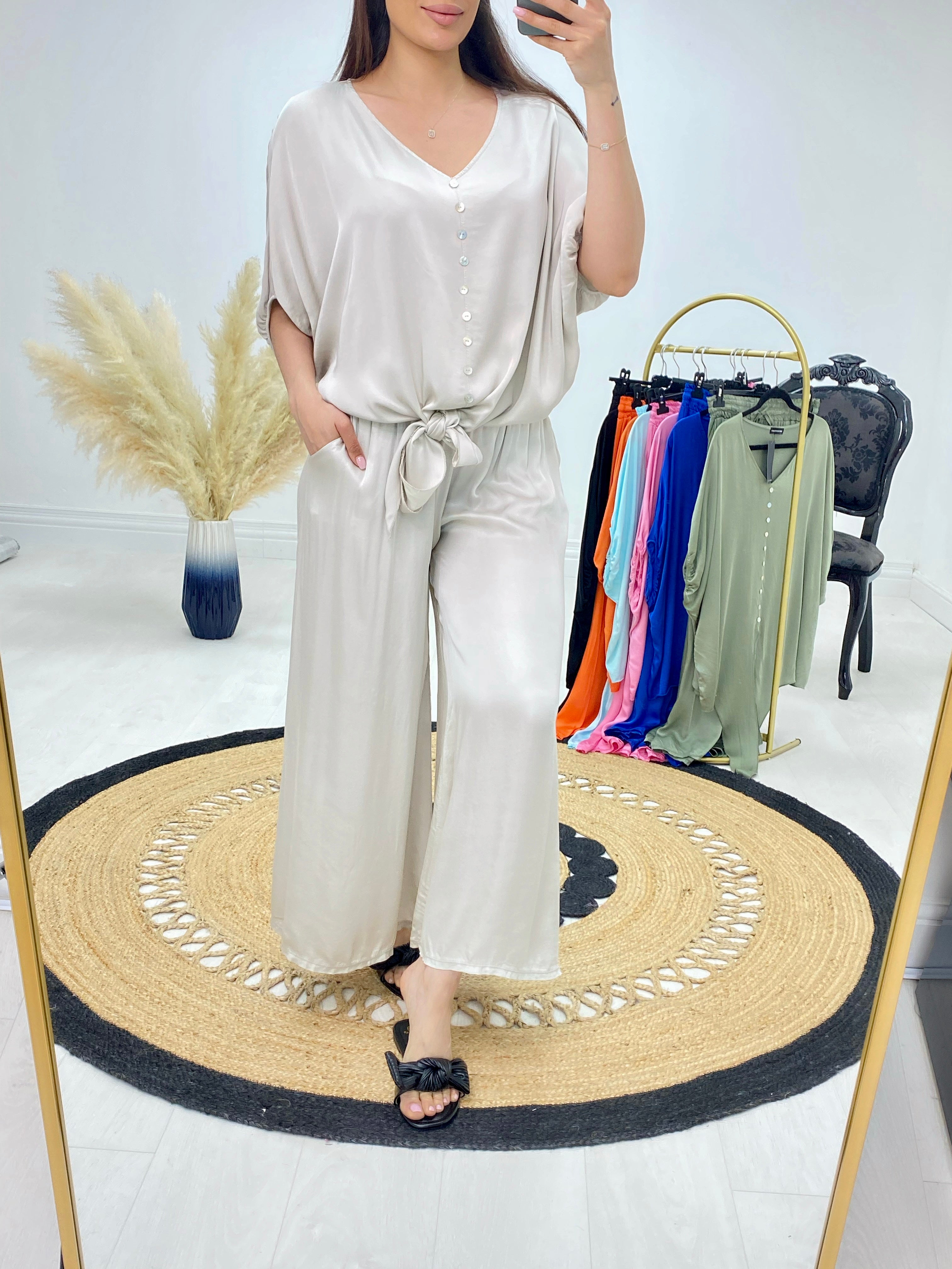 Kameo Satin Front Two Piece Set