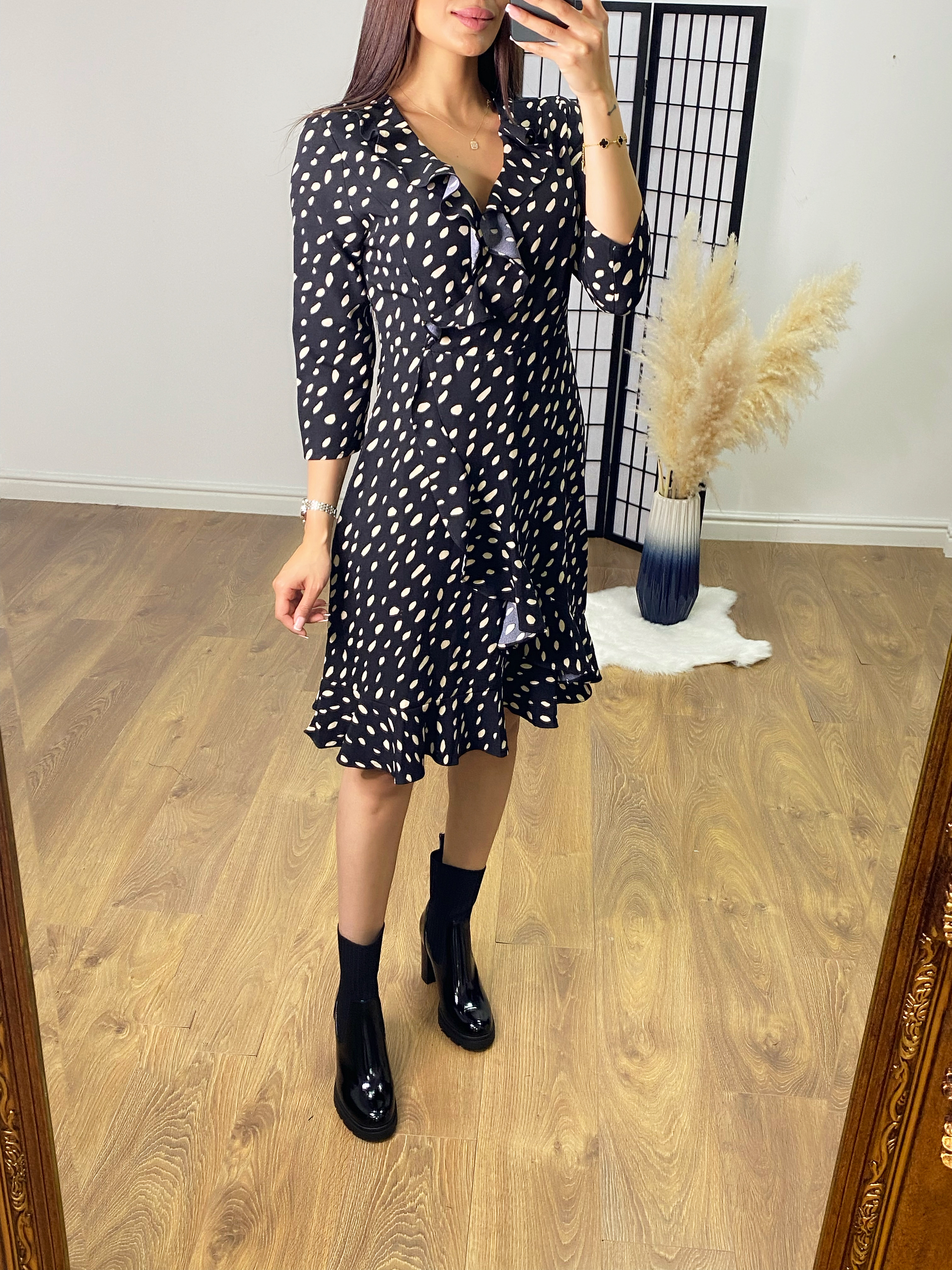 Aero Polka Dot Ruffle Dress