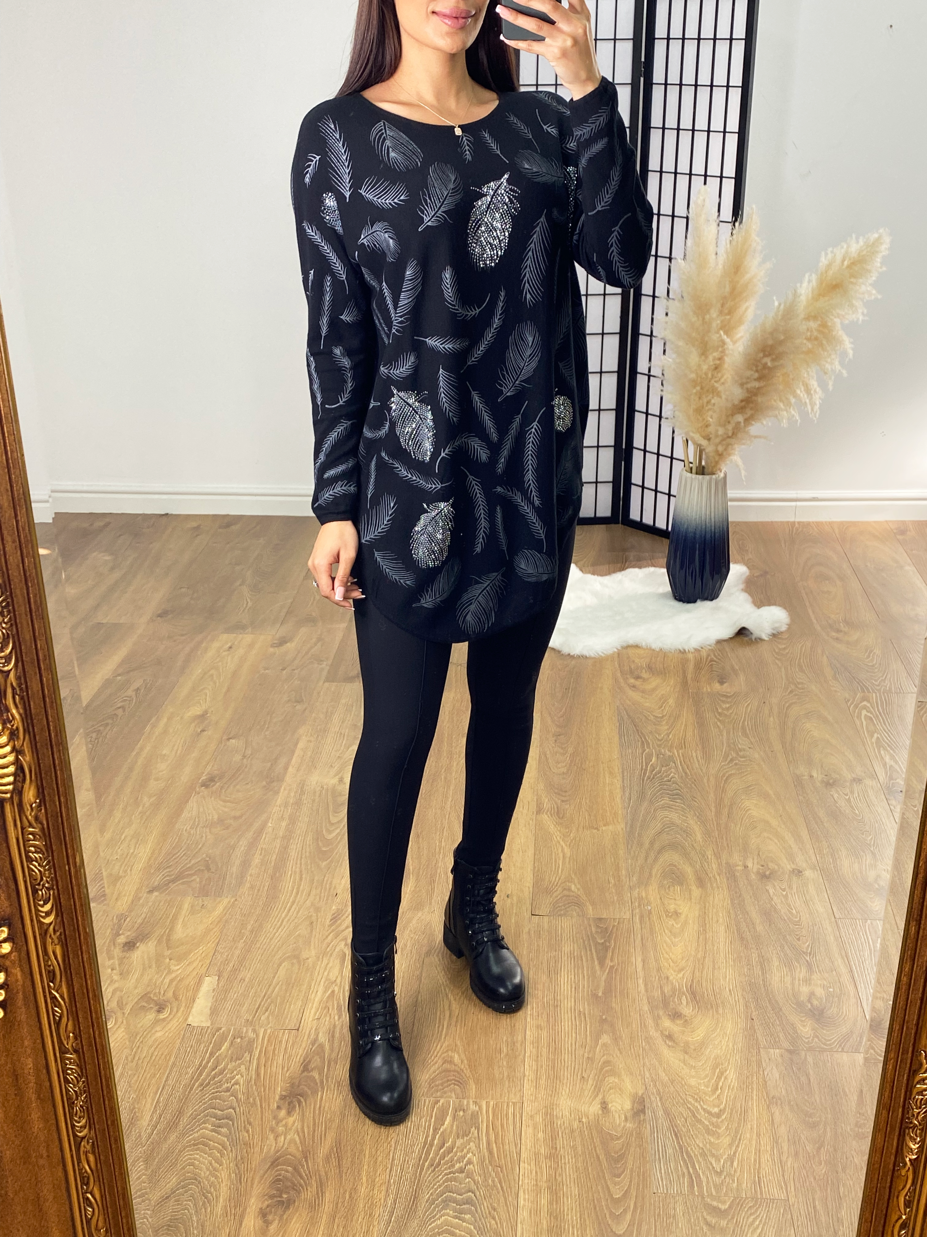 Craft Diamante Feather Fine Knit Jumper