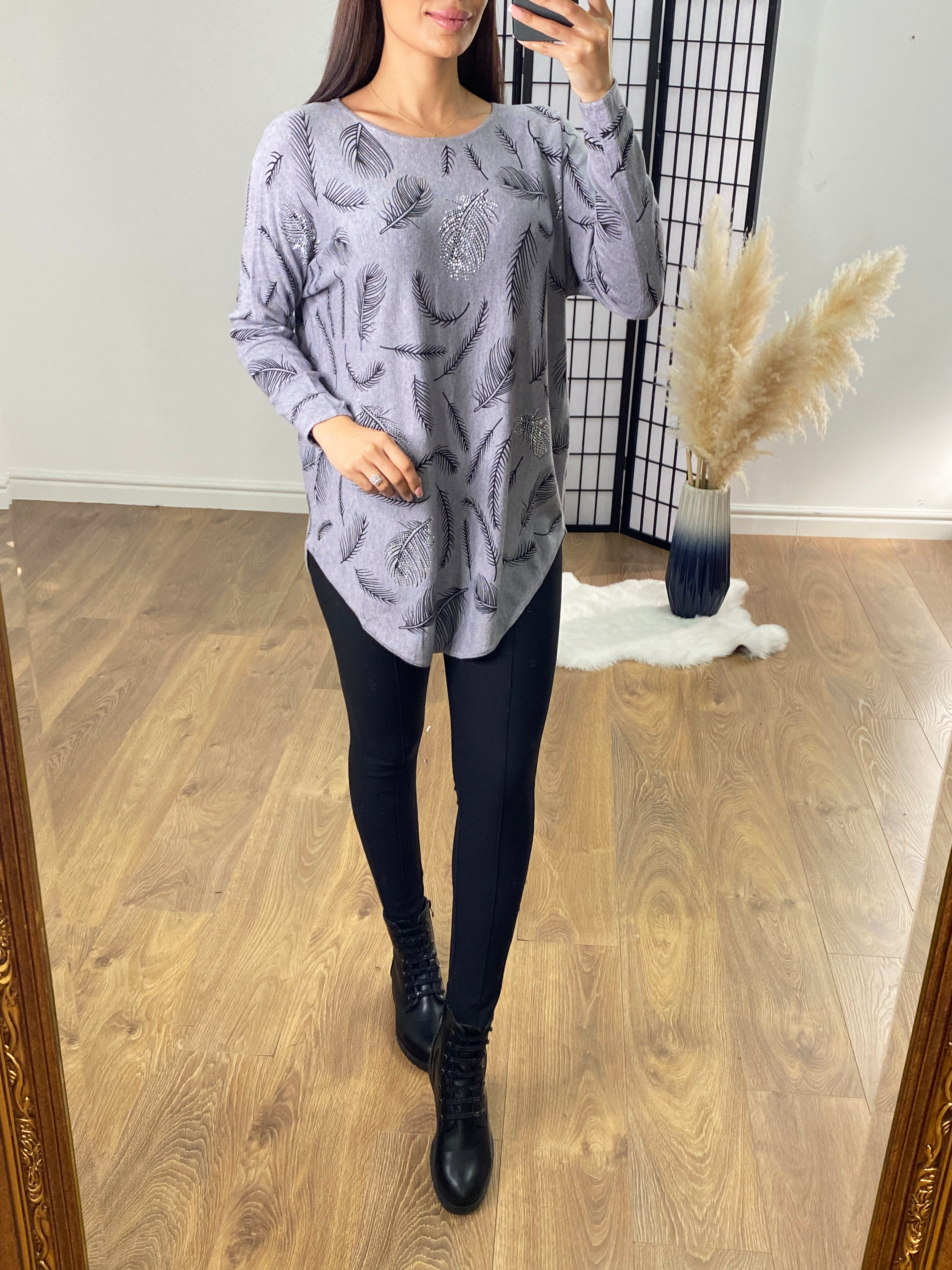 Craft Diamante Feather Fine Knit Jumper