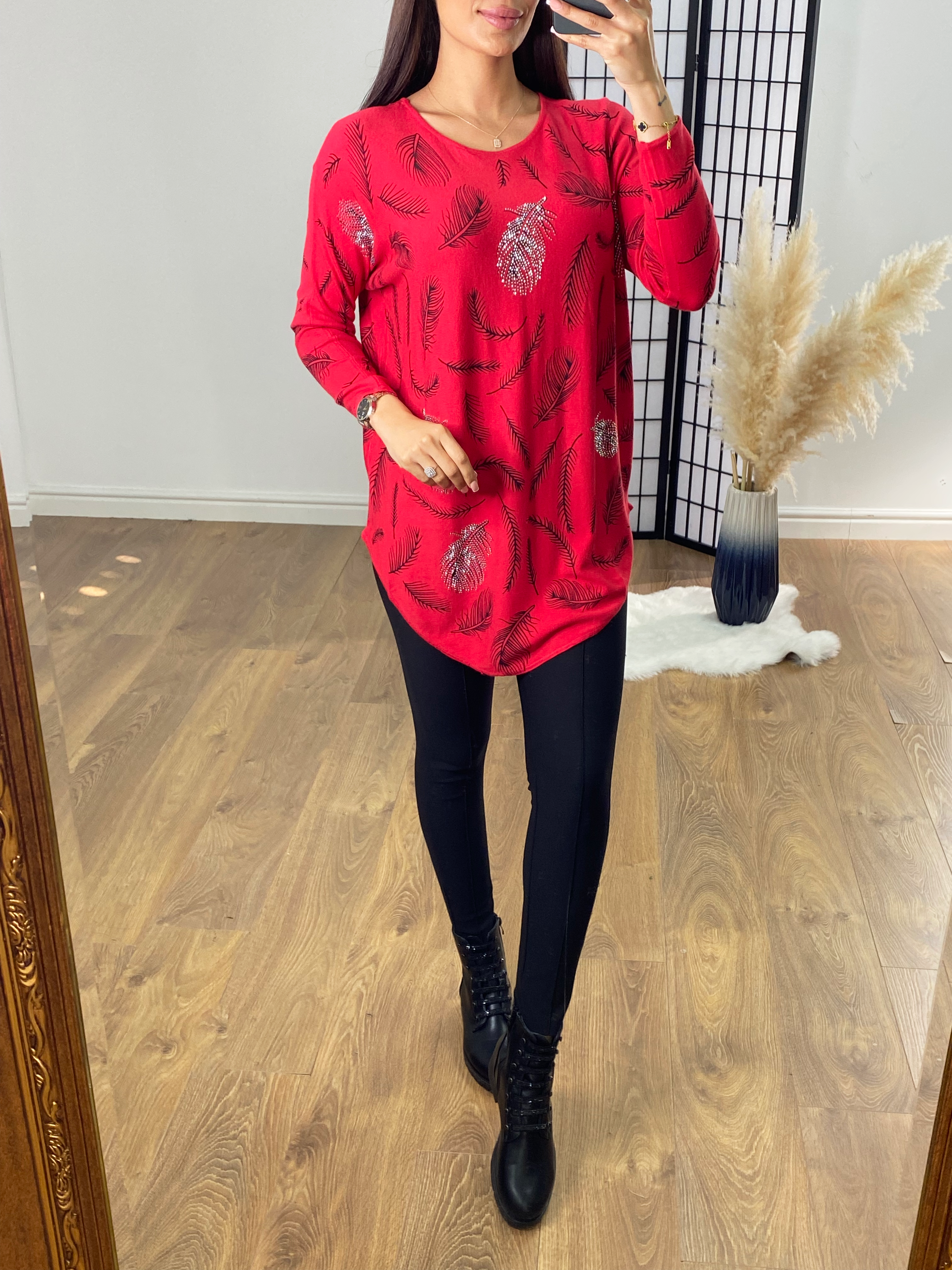 Craft Diamante Feather Fine Knit Jumper