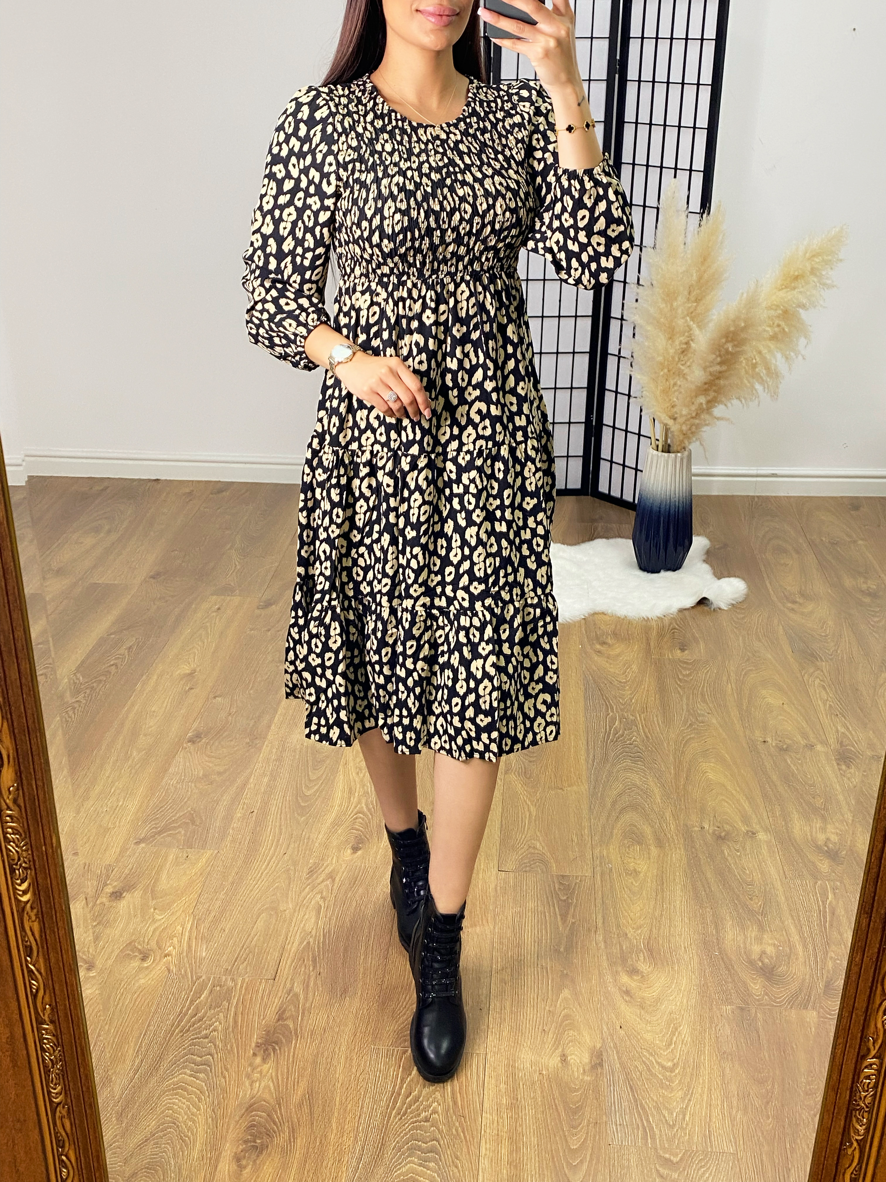 South Elasticated Bust Cheetah Print Dress