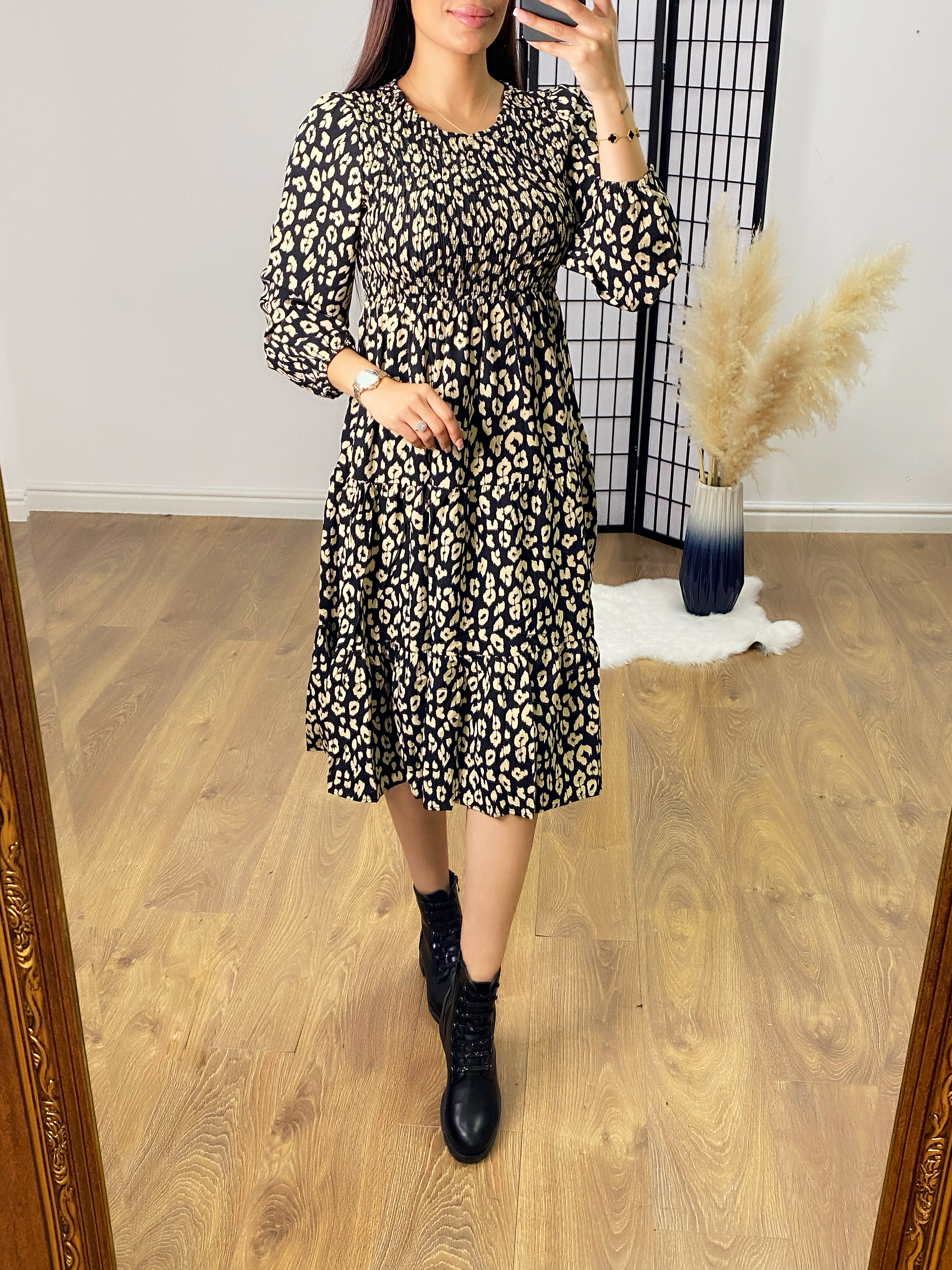 South Elasticated Bust Cheetah Print Dress