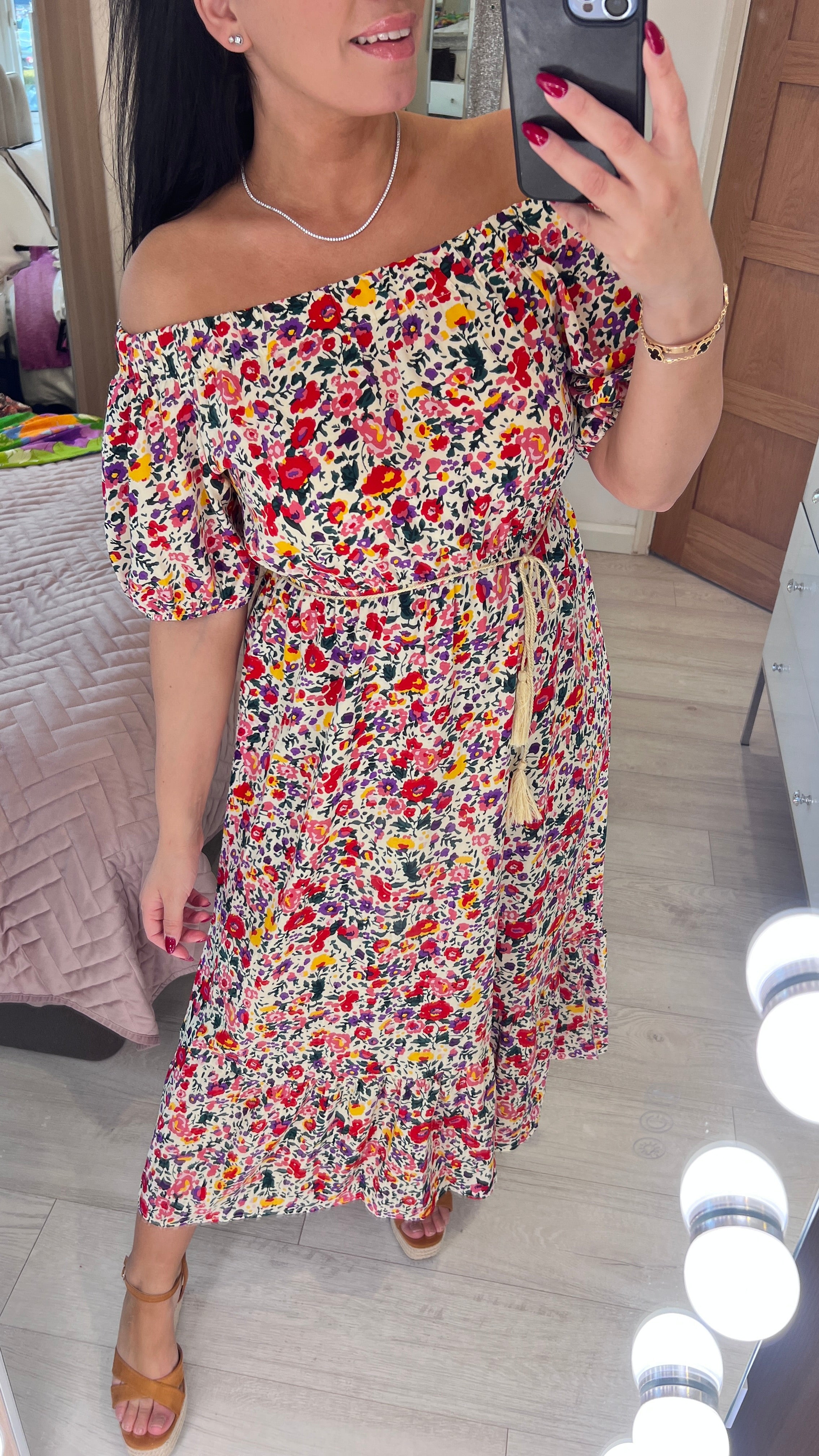 Vanilla Bardot Floral Print Dress