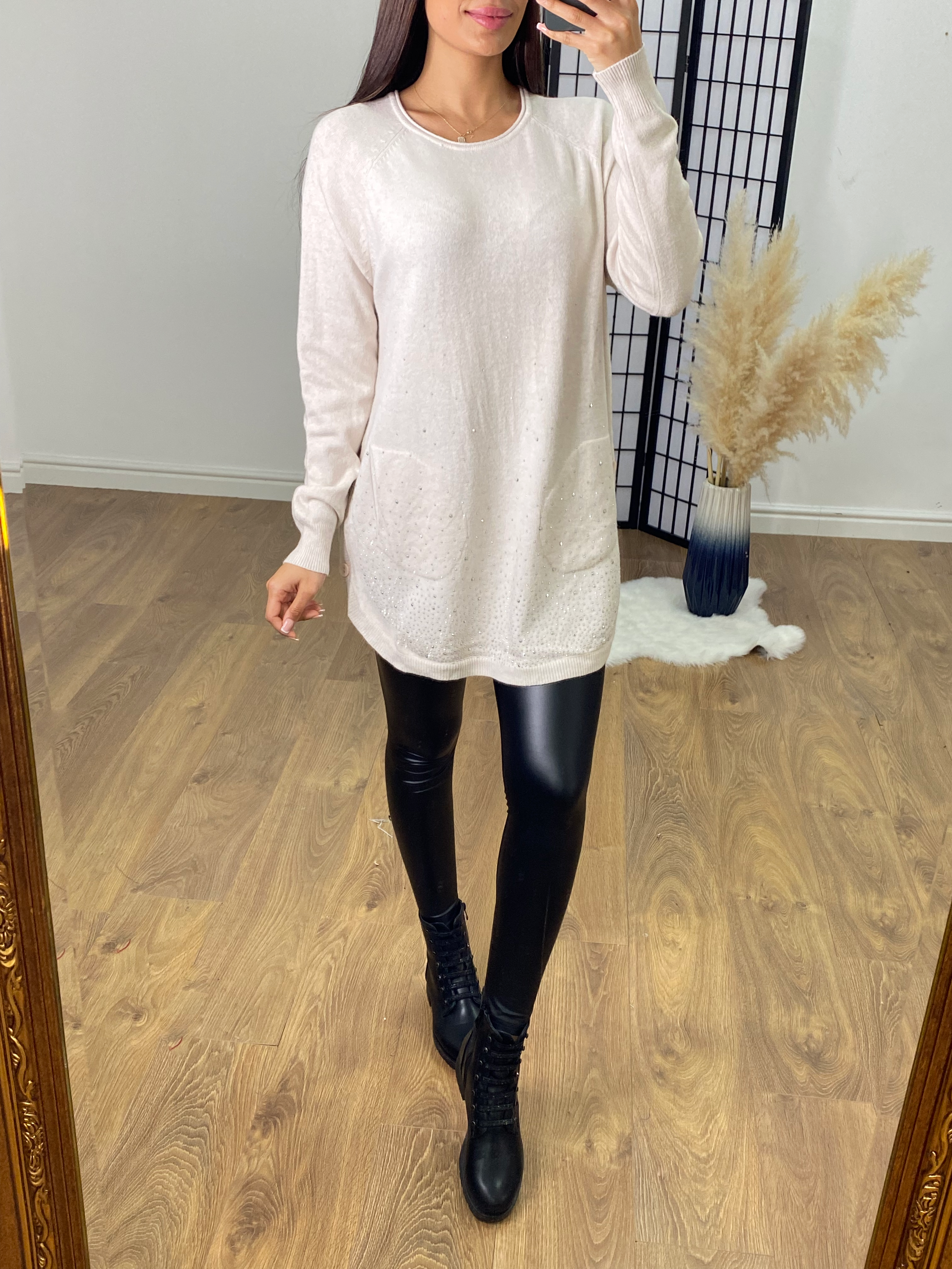 Aisha Diamante Scatter Longline Jumper