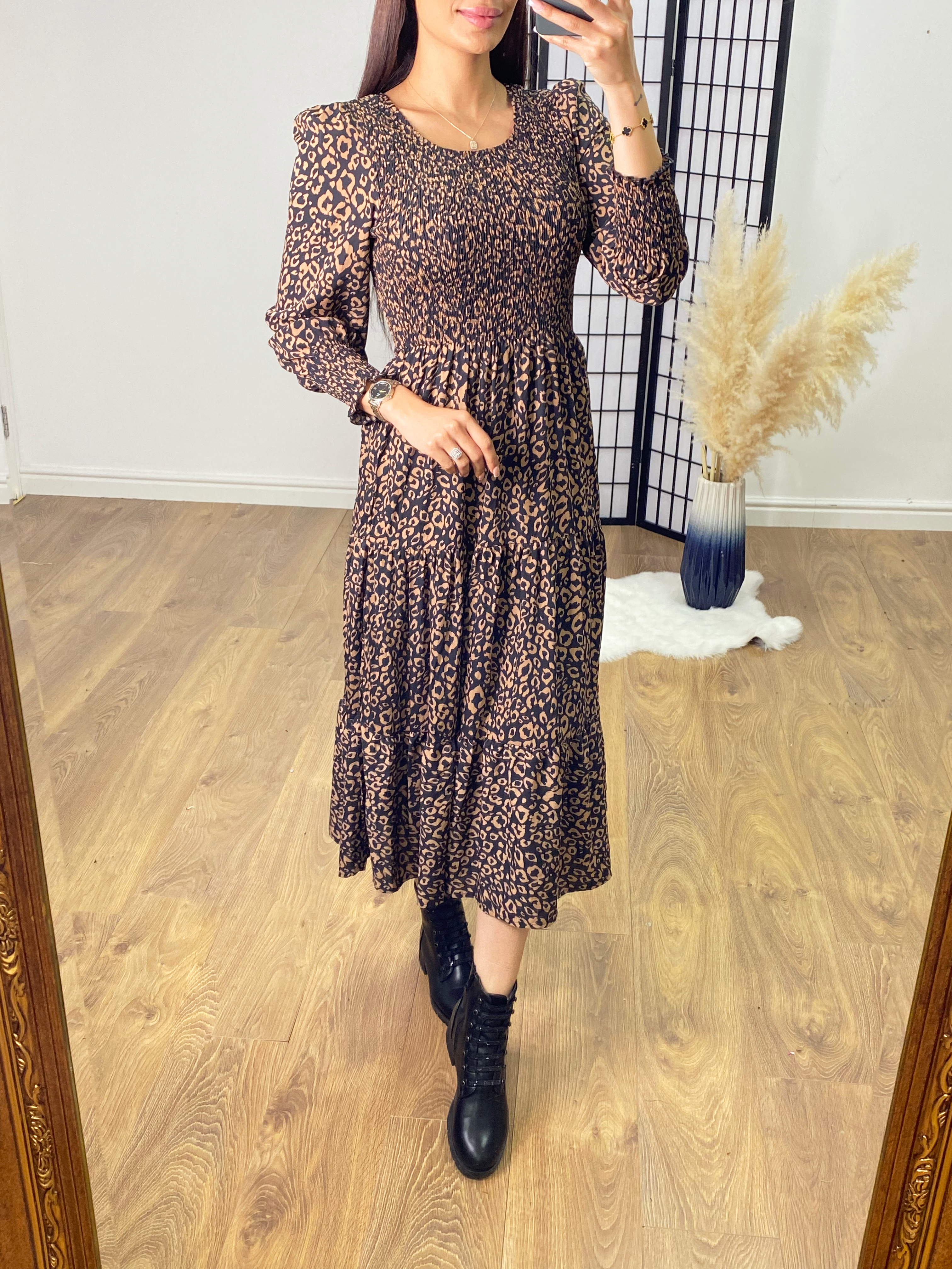 Evans Cheetah Print Tiered Hem Dress