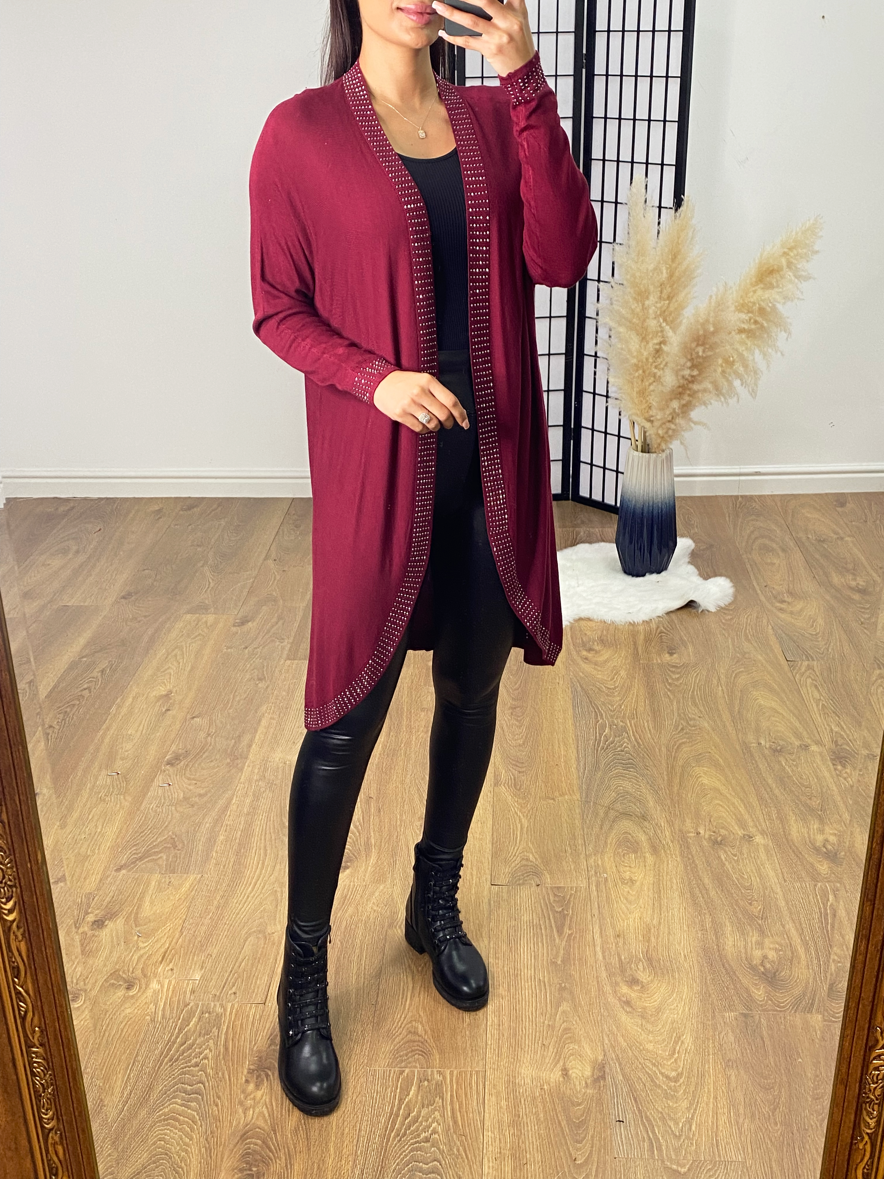 Kelvin Lightweight Studded Longline Cardigan