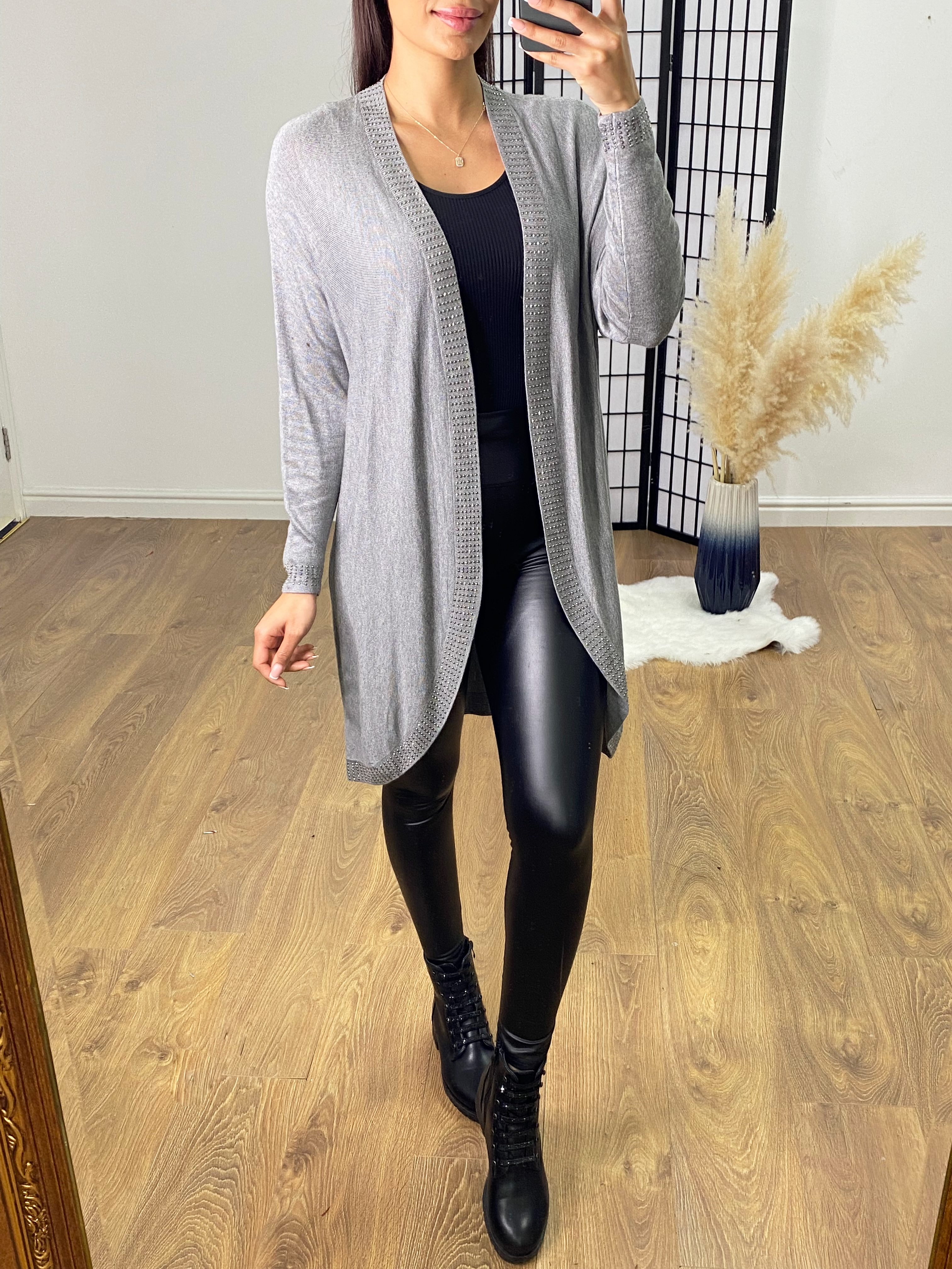 Kelvin Lightweight Studded Longline Cardigan