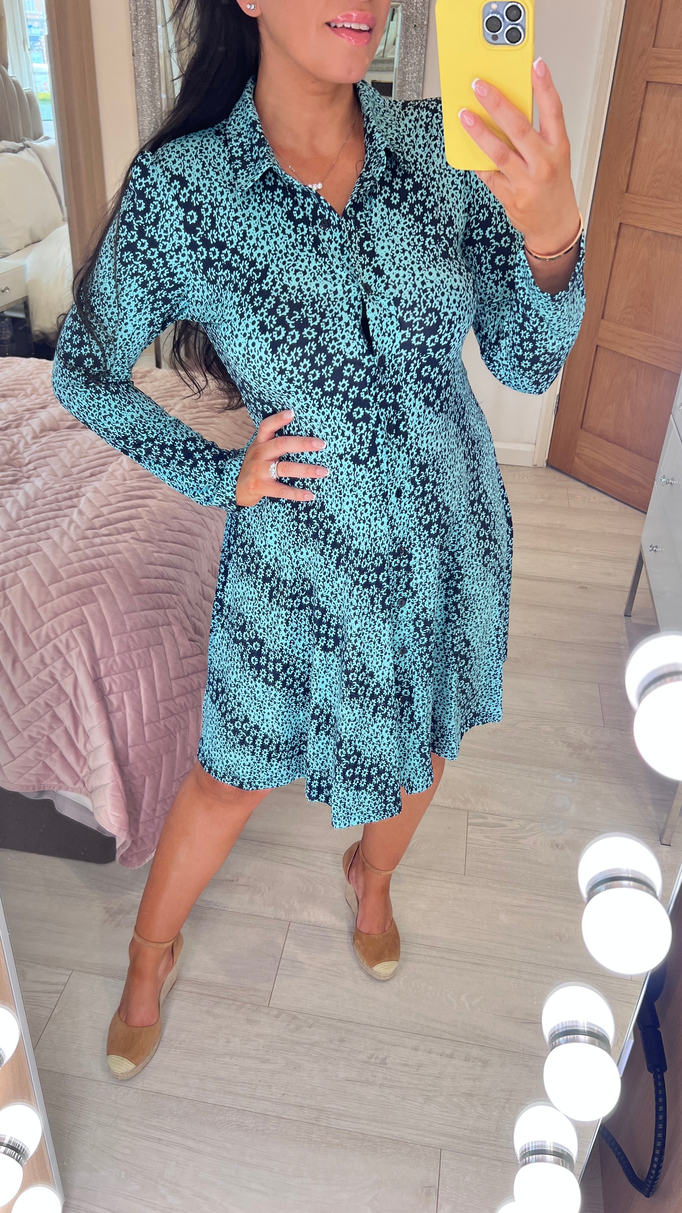 Thommie Navy Floral Print Dress