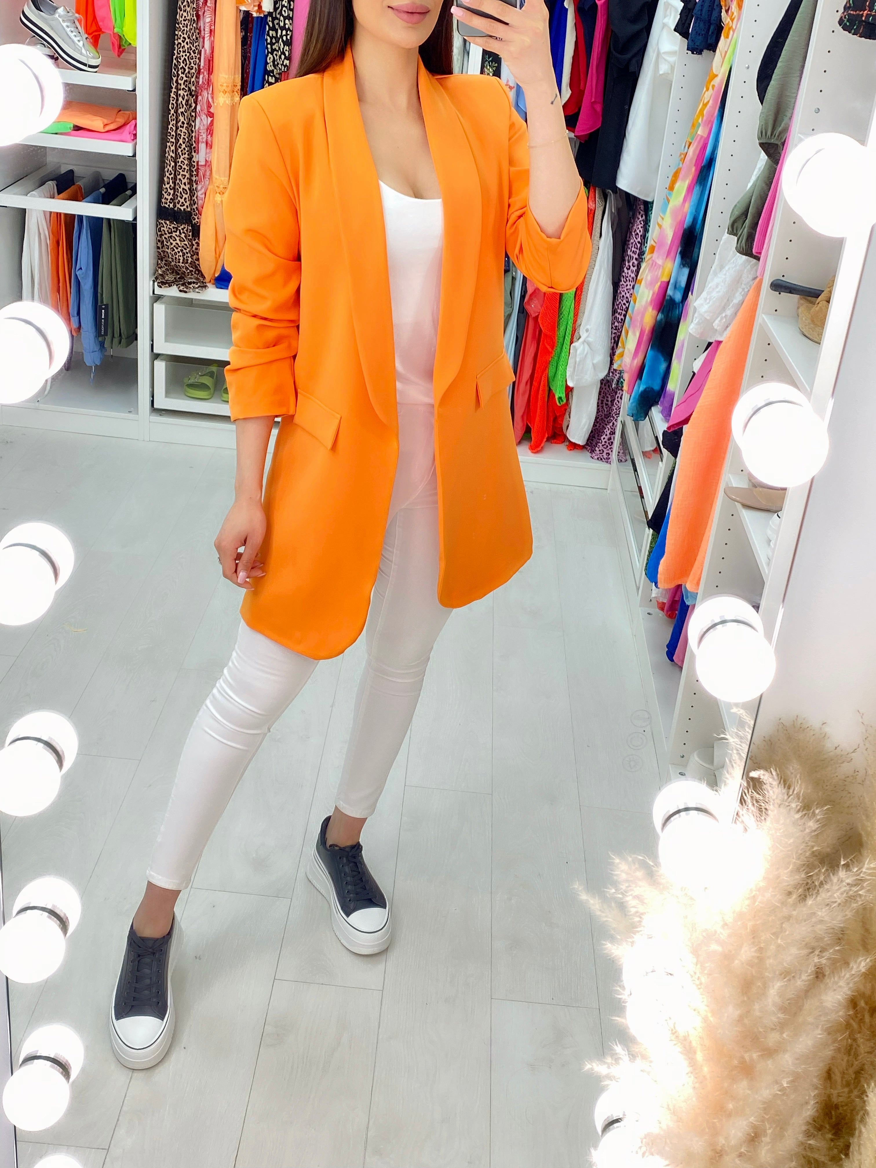 Raelle Ruched Sleeve Blazer