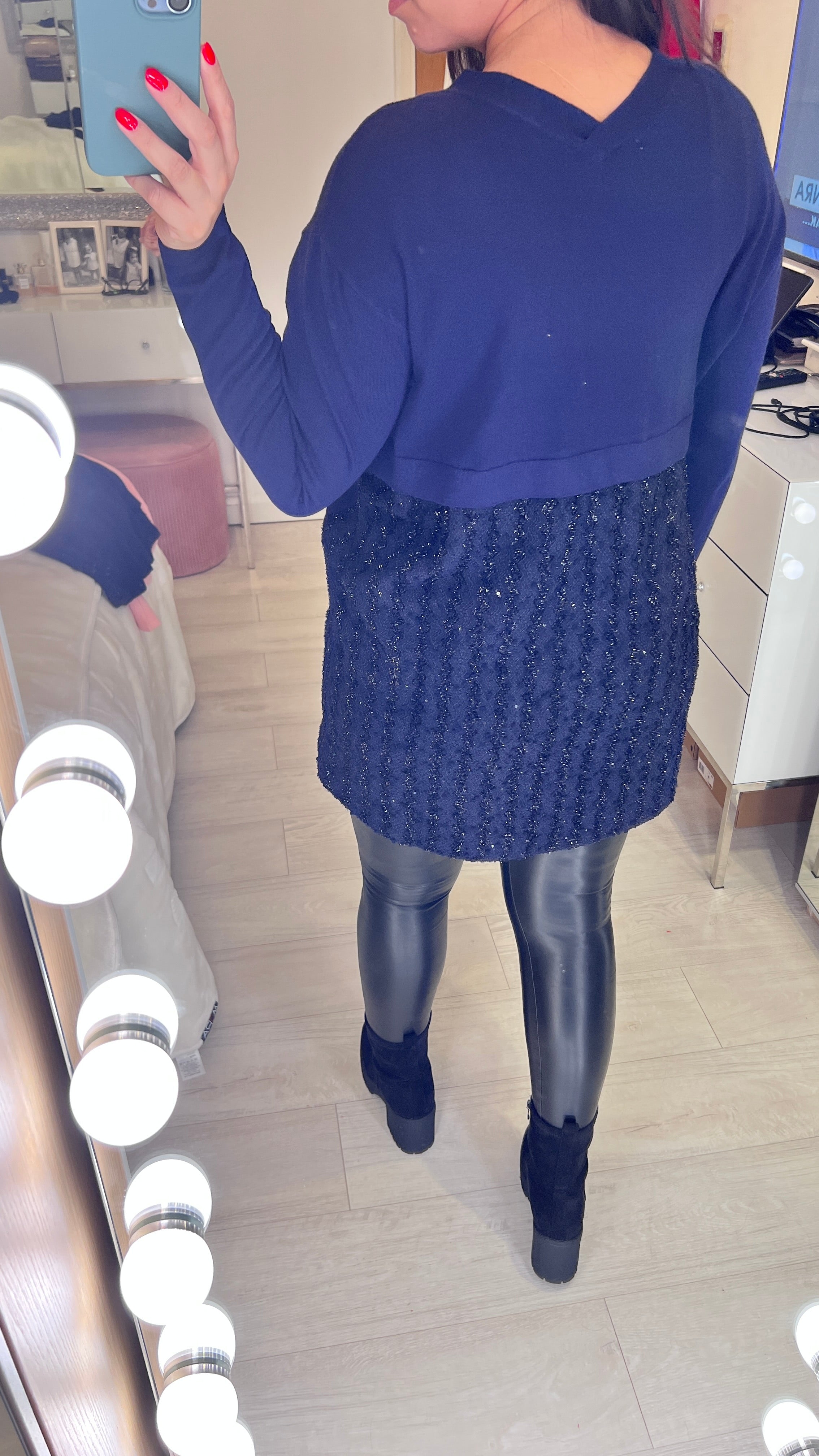 Elena Sequin Back Hem Knitted Jumper