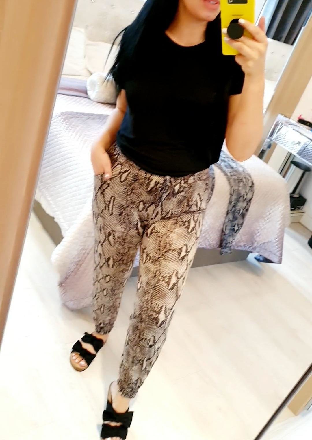 Bunton Super Stretch Elasticated Snake Print Silky Hareems