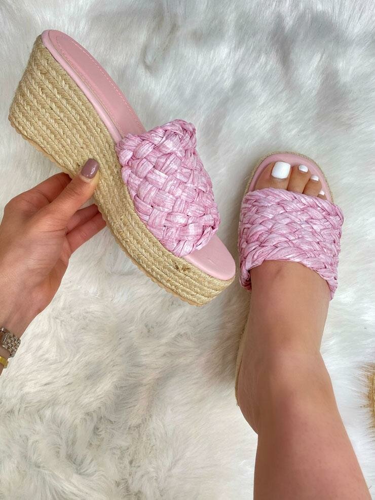 Aktar Braided Straw Platform Wedges