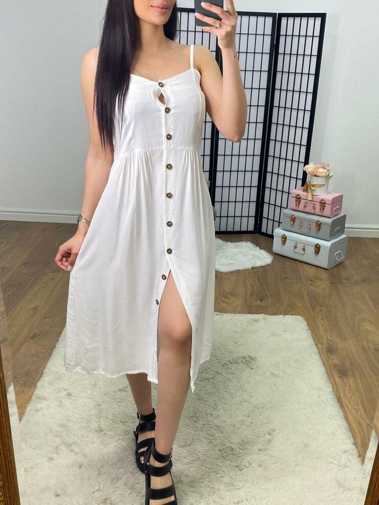 Alaya Button Front Midi Dress