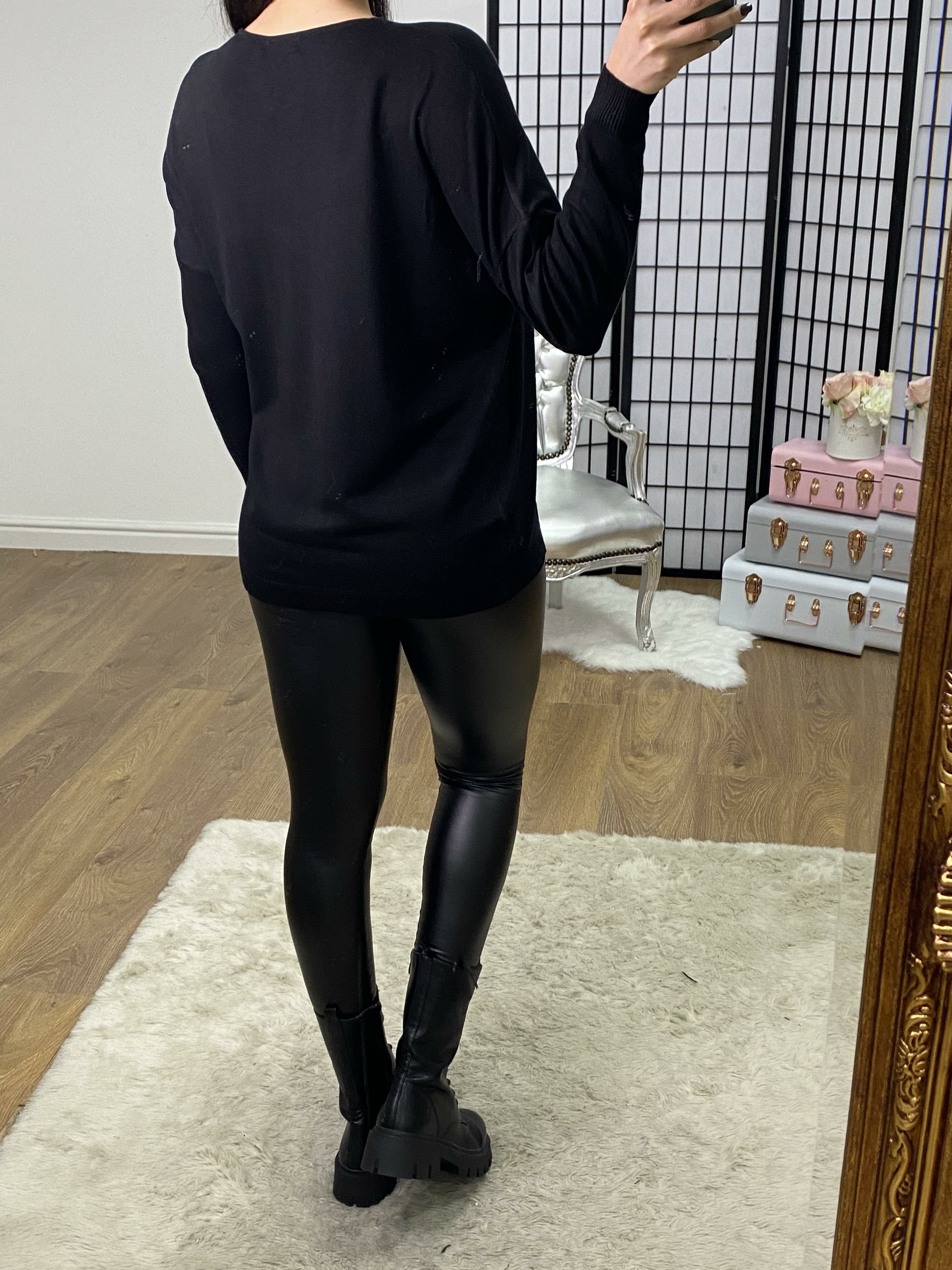 Annalise Sequin Star Detailed Thin Knit Jumper